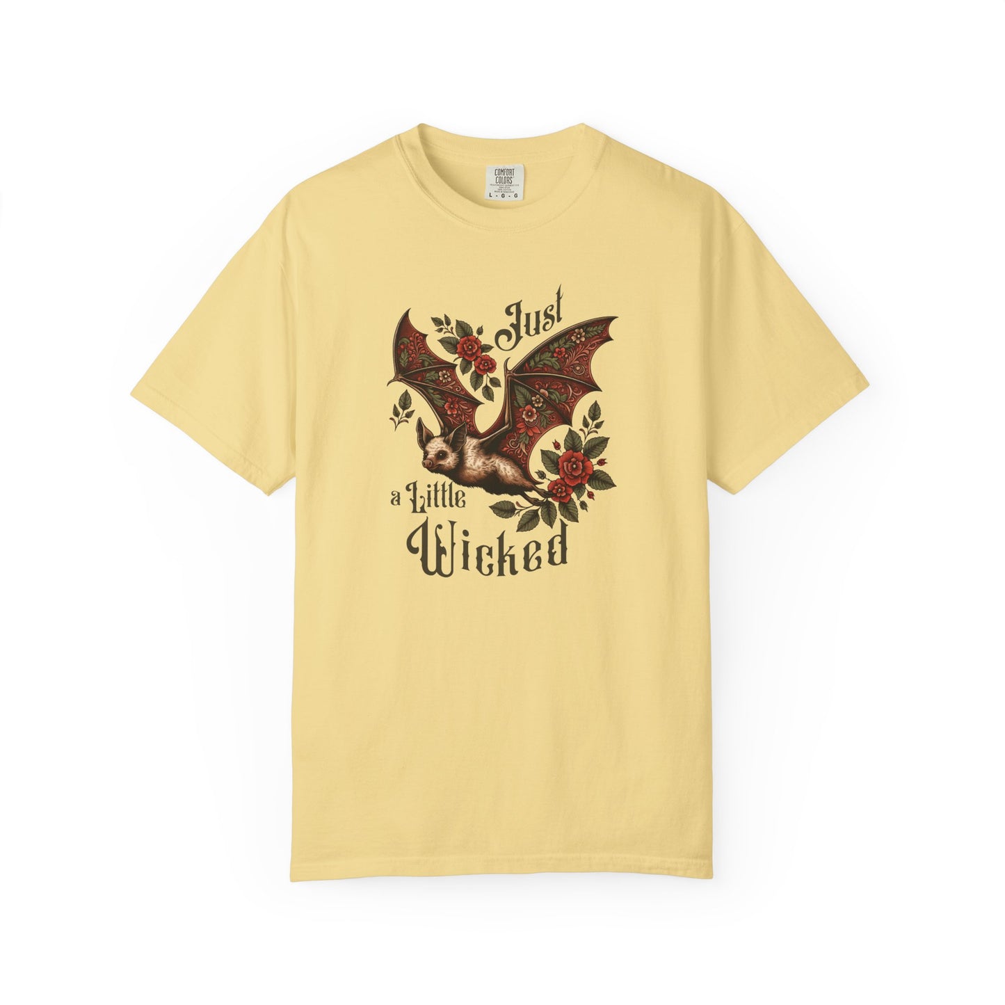 Bat Retro Goth TShirt Vintage Grunge Style Bat Shirt For Halloween Party Spooky Vibes Witchy Dark Academia Comfort Colors Oversized Shirt T-Shirt Printify Butter S