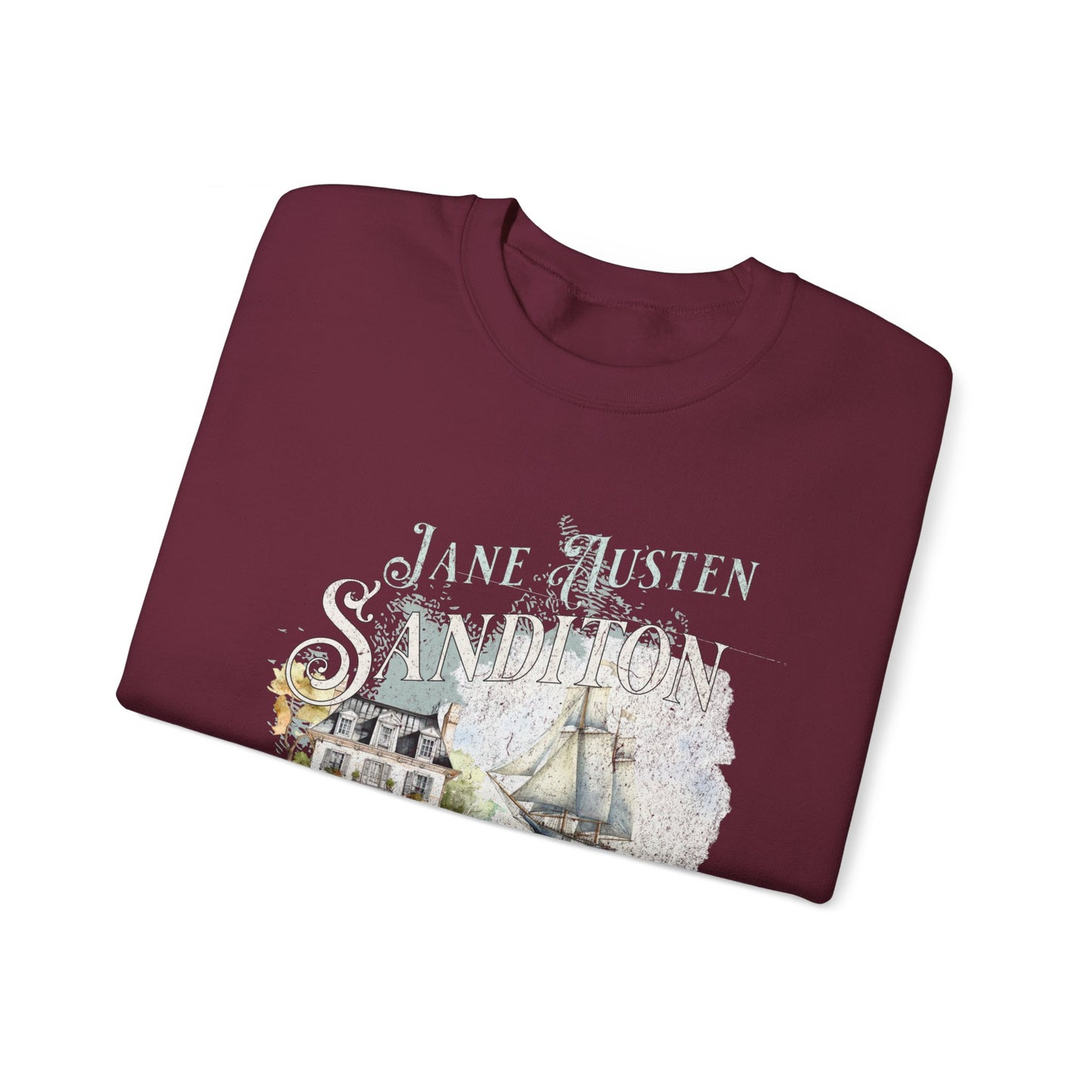 Jane Austen Sweatshirt, Sanditon Historical Romance, Bookish Literary Gift, Jane Austen Fan Art Shirt, Gift for Her, Gift for Readers, Sweatshirt Printify