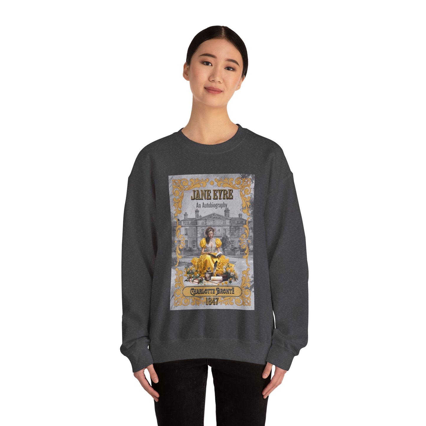 Jane Eyre Sweatshirt, Charlotte Brontë Historical Romance Sweater, Bookish Literary Brontë Sisters Fan Art Gift, Gift for Her, Readers, Sweatshirt Printify