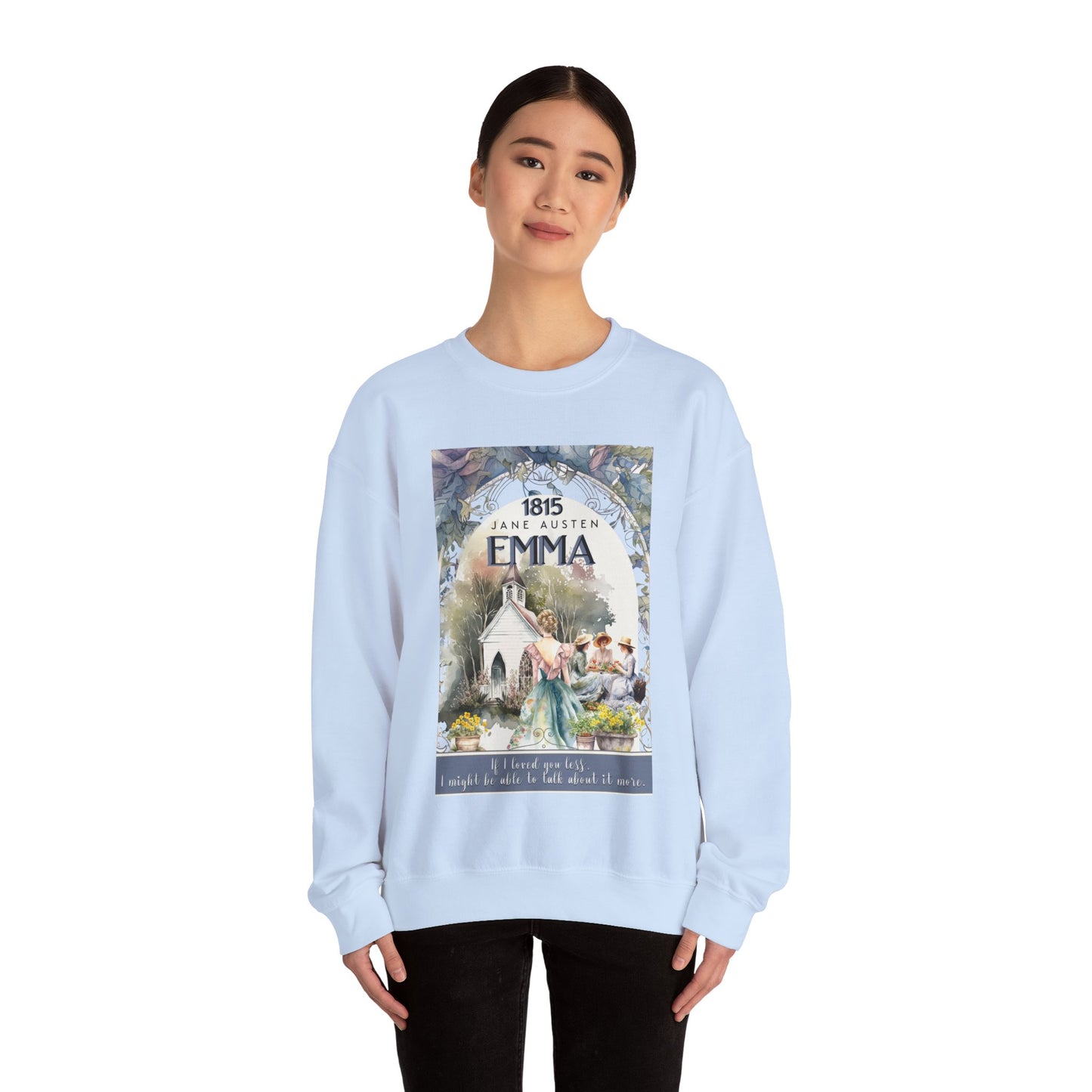 Jane Austen Sweatshirt, Emma Historical Romance Sweater, Bookish Literary Jane Austen Fan Art Gift, Gift for Her, Bookclub Shirt Sweatshirt Printify
