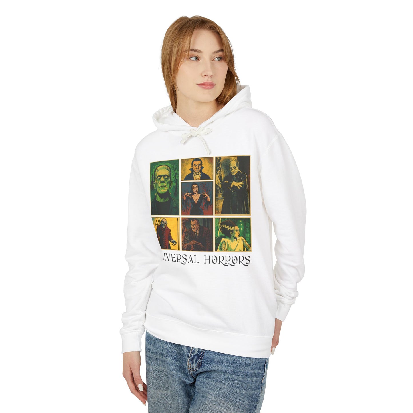 Universal Horrors Unisex Hooded Sweatshirt - Spooky Apparel for Halloween, Horror Fans, Movie Lovers, Cozy Wear, Gift Hoodie Printify