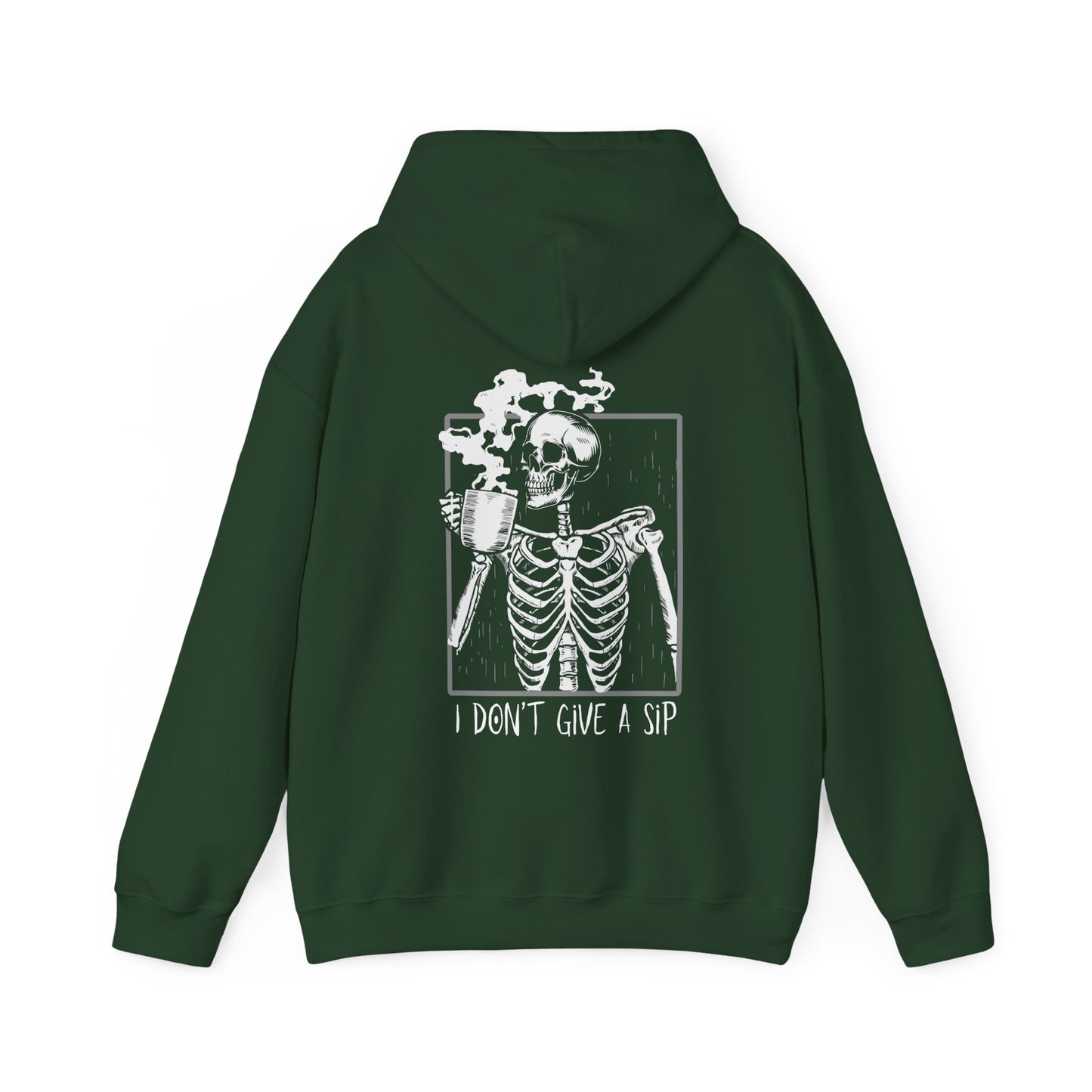 Halloween Skeleton Hoodie, Funny Coffee Drinking Skeleton, Spooky Season Sweater, Trick or Treating Shirt, Warm Halloween Party Hoodie Hoodie Printify