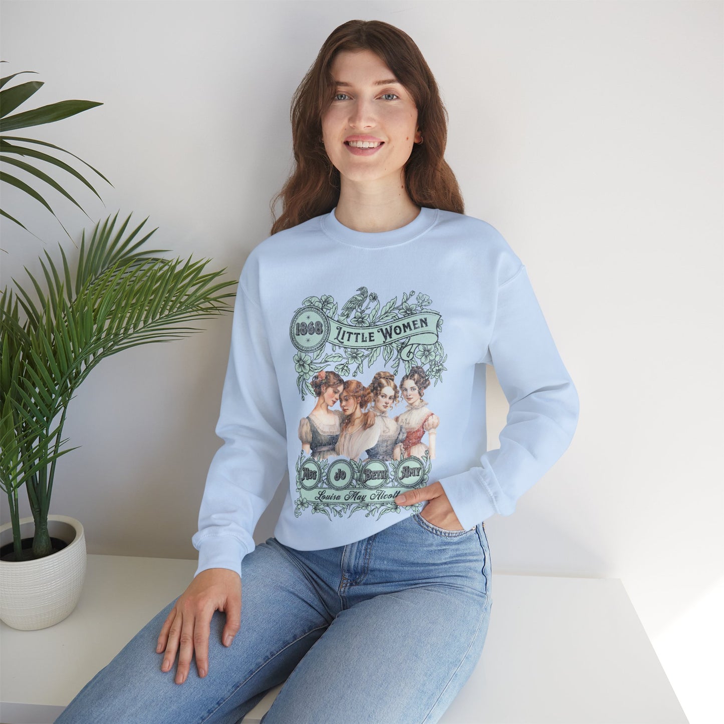 Little Women Sweatshirt, Louisa May Alcott Historical Romance Sweater, Bookish Literary Fan Art Gift, Gift for Her, Bookclub Crewneck Shirt Sweatshirt Printify