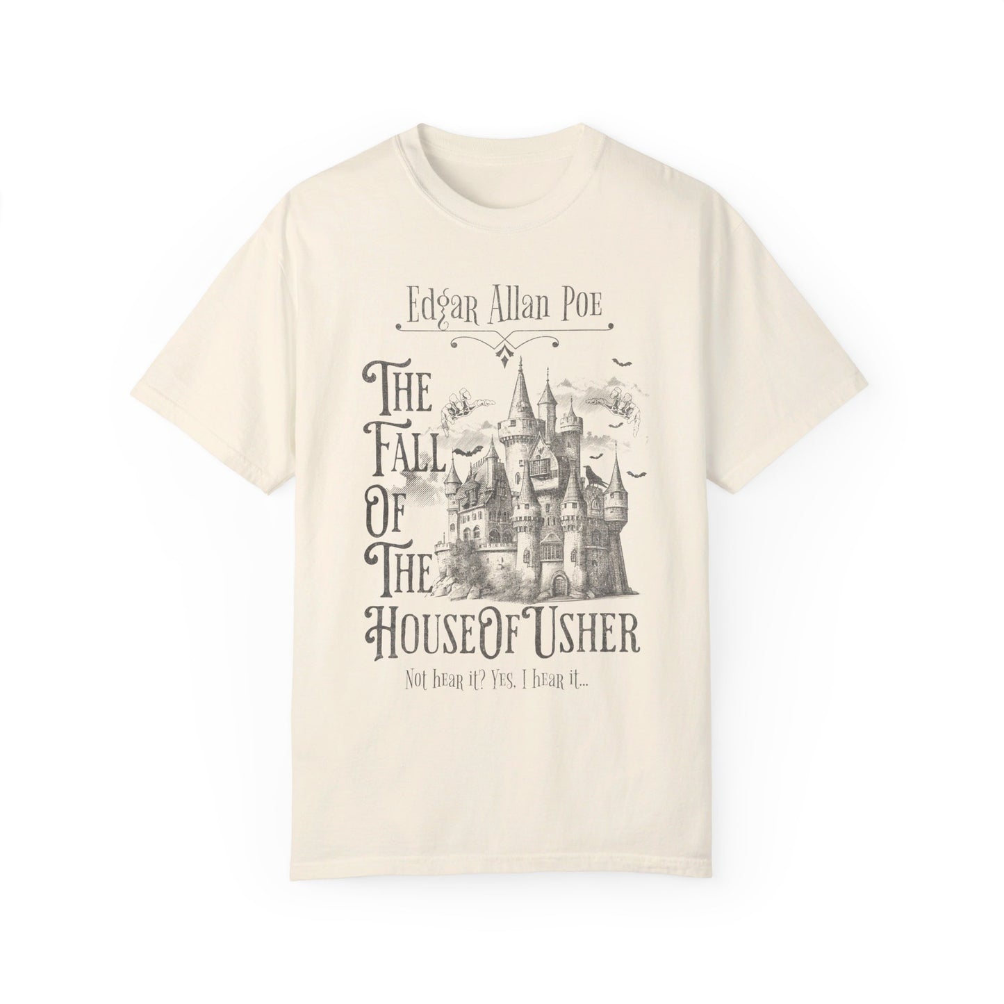 Edgar Allan Poe Shirt, The Fall of the House of Usher Tee, Book Lover Shirt, Halloween, Fall, Gothic, Light Academia, Comfort Colours TShirt T-Shirt Printify Ivory S