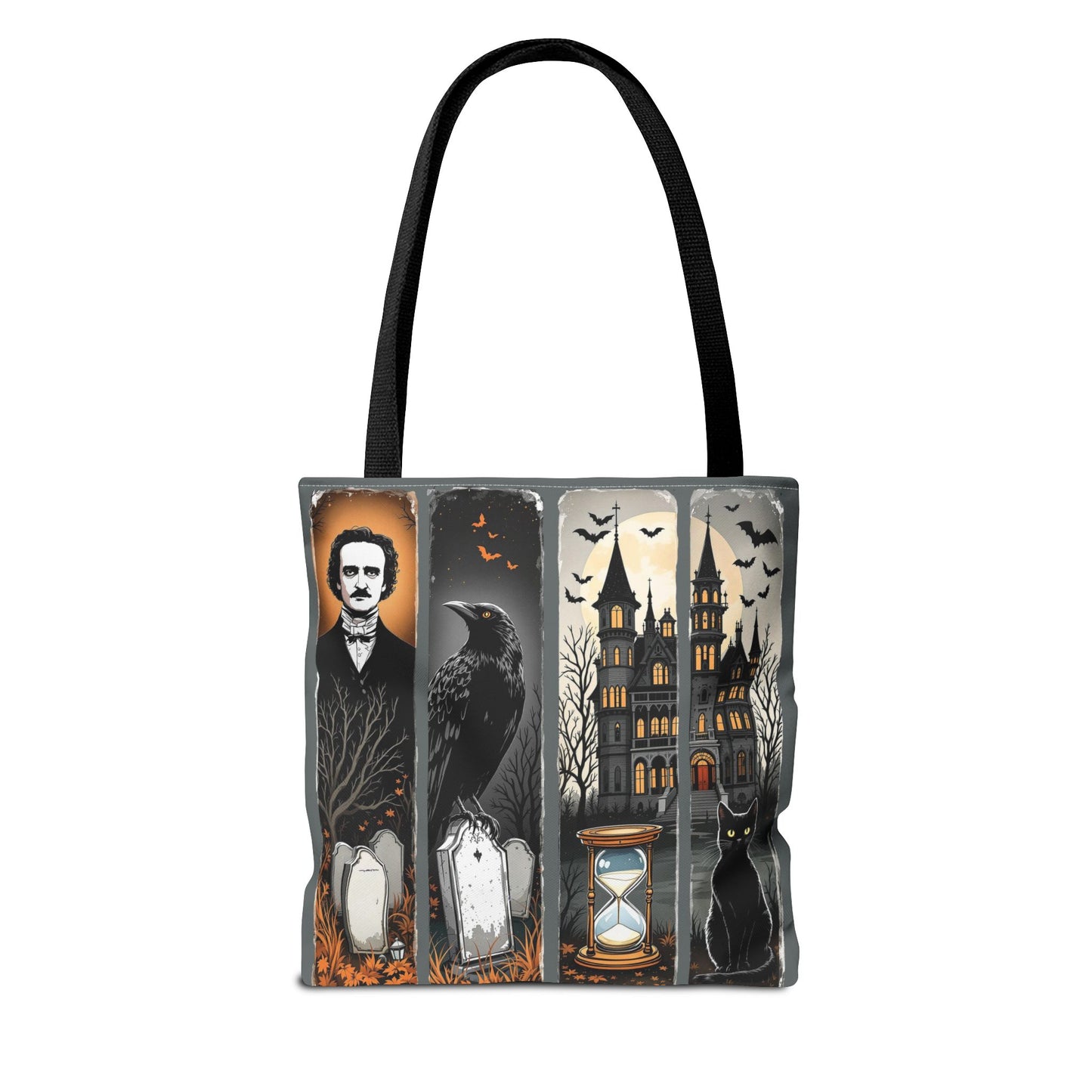 Edgar Allan Poe Tote Bag Gothic Literary Gift for Book Lover Dark Academia Macabre Accessory Halloween Tote Fall School Bag for Poetember Bags Printify