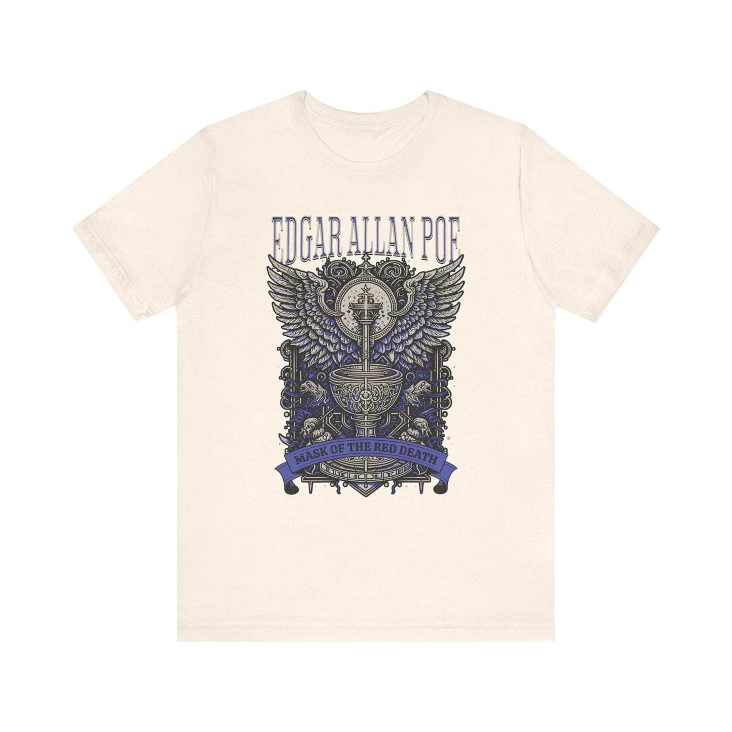 Edgar Allan Poe, Mask Of The Red Death T-Shirt, Book Lover Tee, Haunting Gothic Gift, Light, Dark Academia, Literary Poetry Bookclub Shirt T-Shirt Printify Natural S