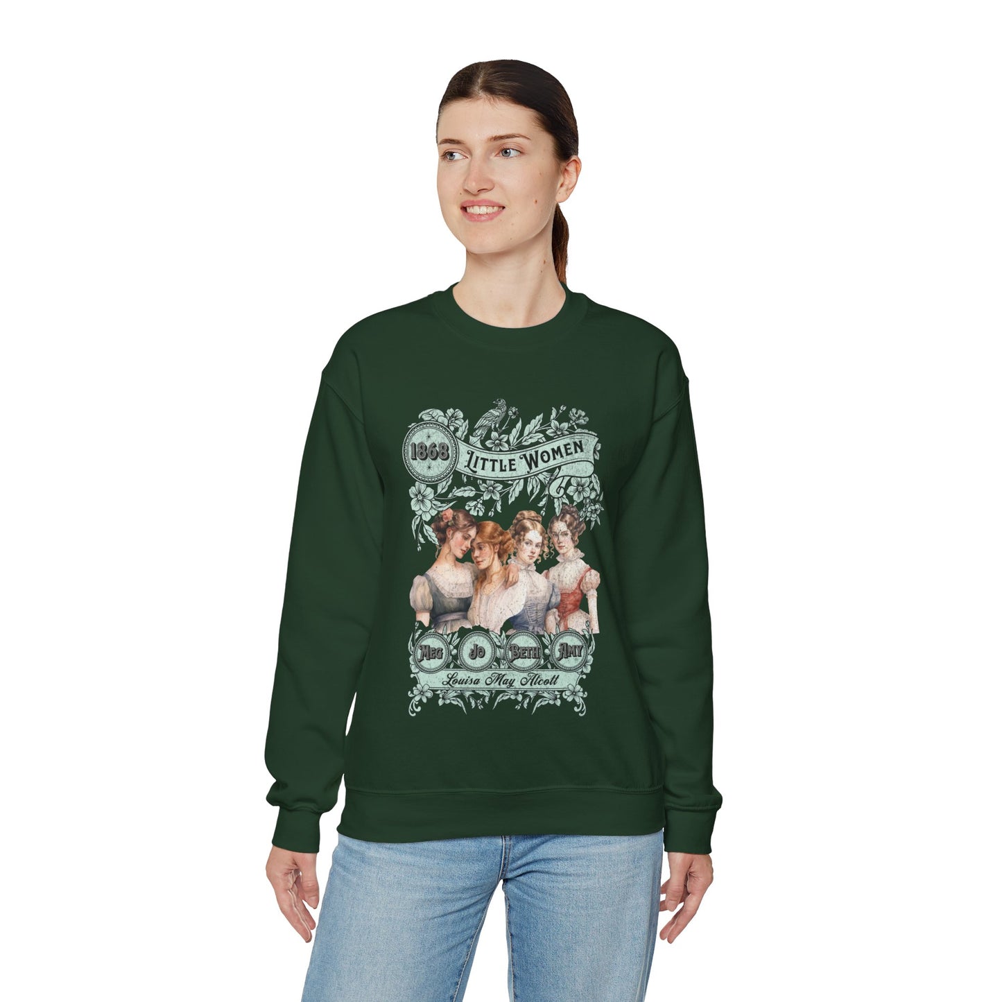 Little Women Sweatshirt, Louisa May Alcott Historical Romance Sweater, Bookish Literary Fan Art Gift, Gift for Her, Bookclub Crewneck Shirt Sweatshirt Printify