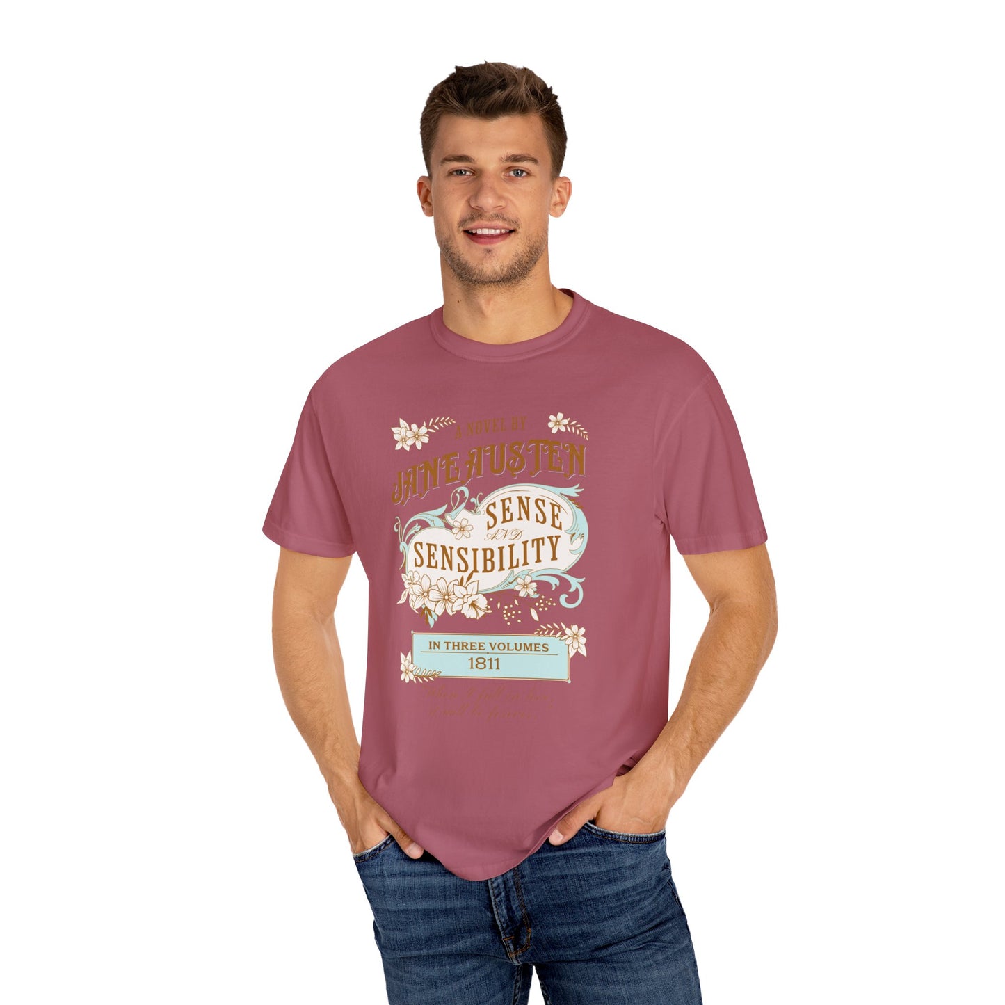 Jane Austen T-Shirt, Sense & Sensibility Historical Romance Comfort Colors Tee, Bookish Literary Jane Austen Fan Art Gift for Her, Readers, T-Shirt Printify