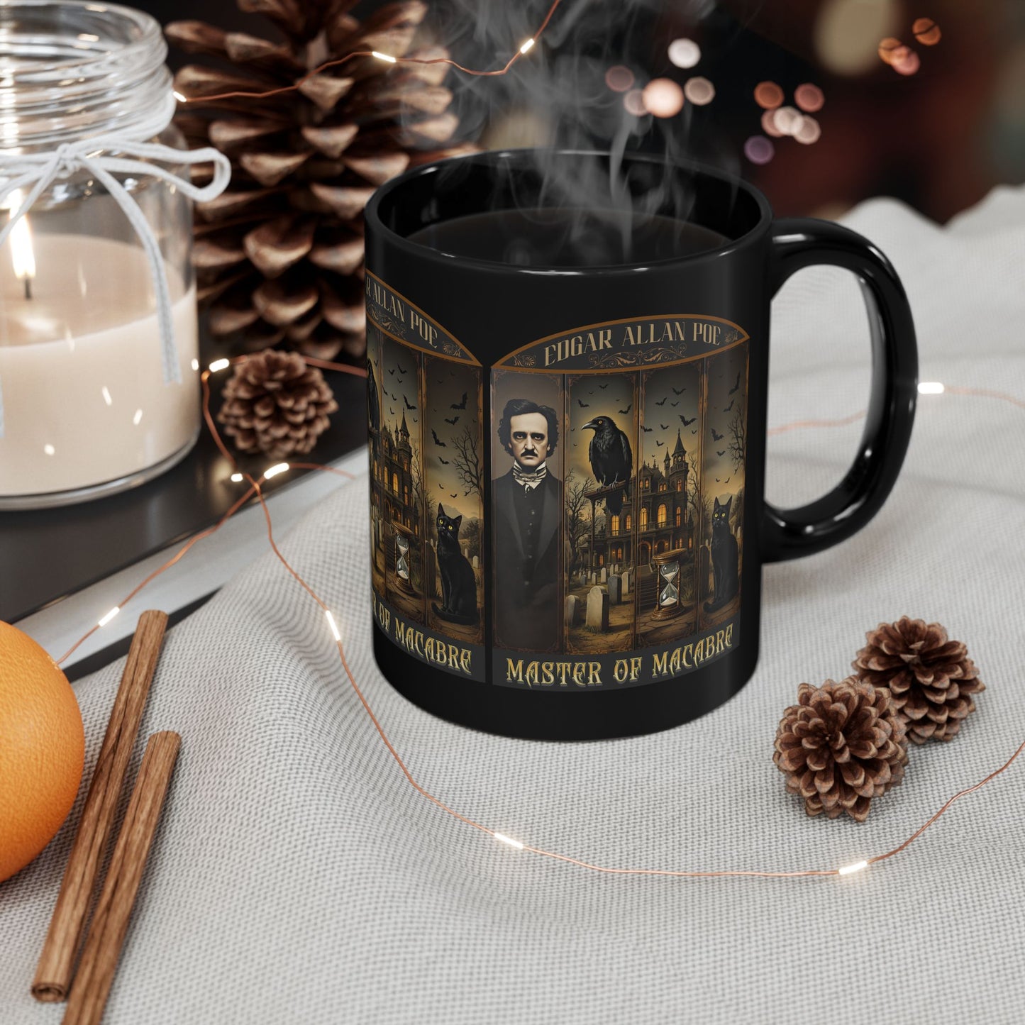 Edgar Allan Poe Mug Gothic Literary Gift For Book Lover Dark Academia Macabre Fall Coffee Cup Halloween Poetember Party Gift For Bookclub Mug Printify