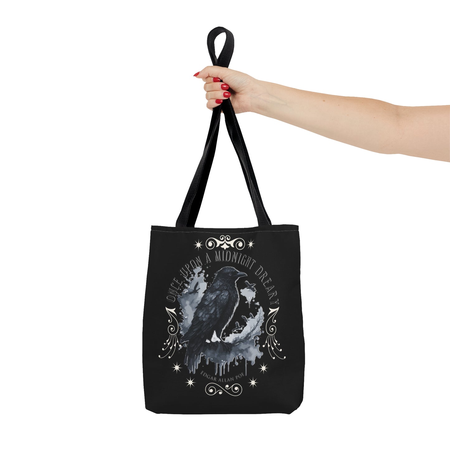 Edgar Allan Poe Tote Bag, The Raven Vintage Poetry Lover Shoulder Bag, Dark Academia, Literary, Bookish, Bookclub Gift, Fall Autumn Gift Bags Printify