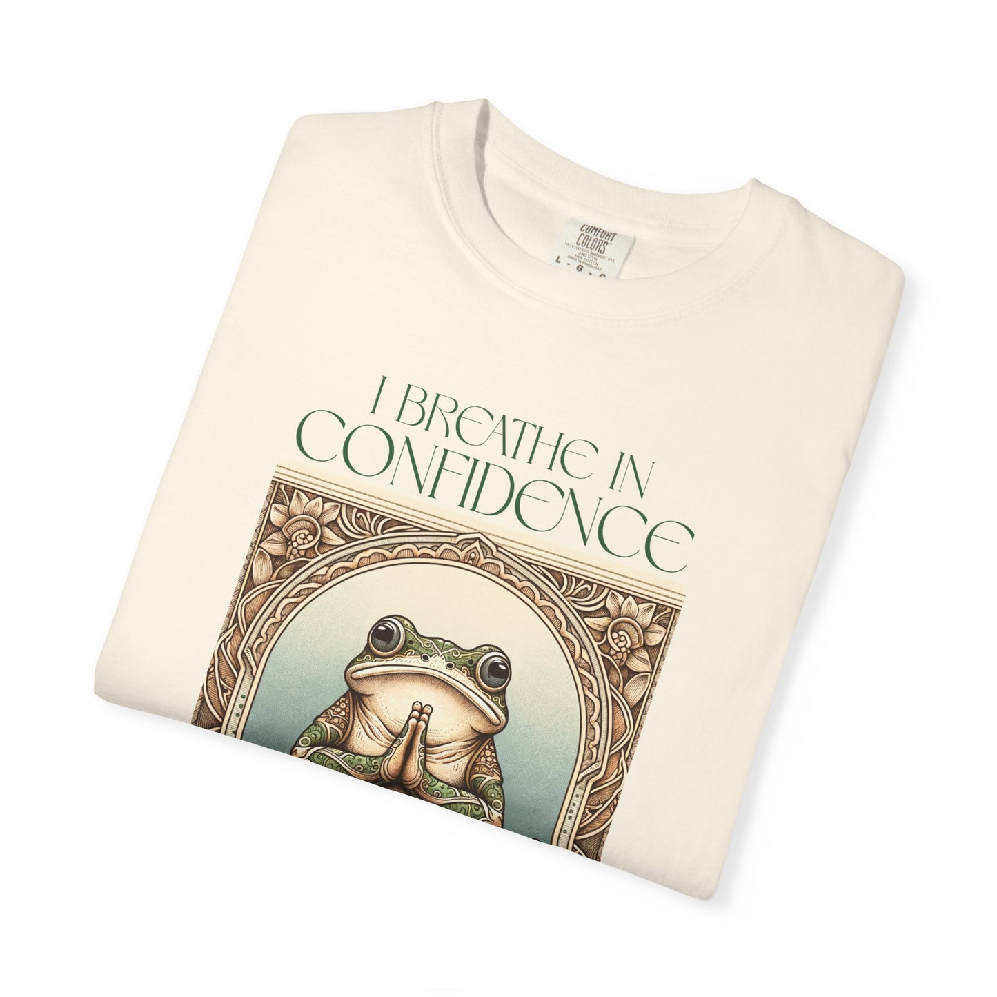Green Yoga Frog Shirt I Breathe In Confidence And I Breathe Out Doubt Unisex T-Shirt, Casual Wear, Highlander Fan Gift, T-Shirt Printify