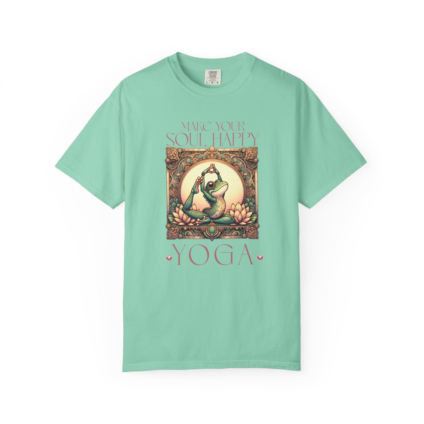 Yoga Frog Make Your Soul Happy Unisex T-Shirt, Casual Wear, Highlander Fan Gift, T-Shirt Printify Island Reef S