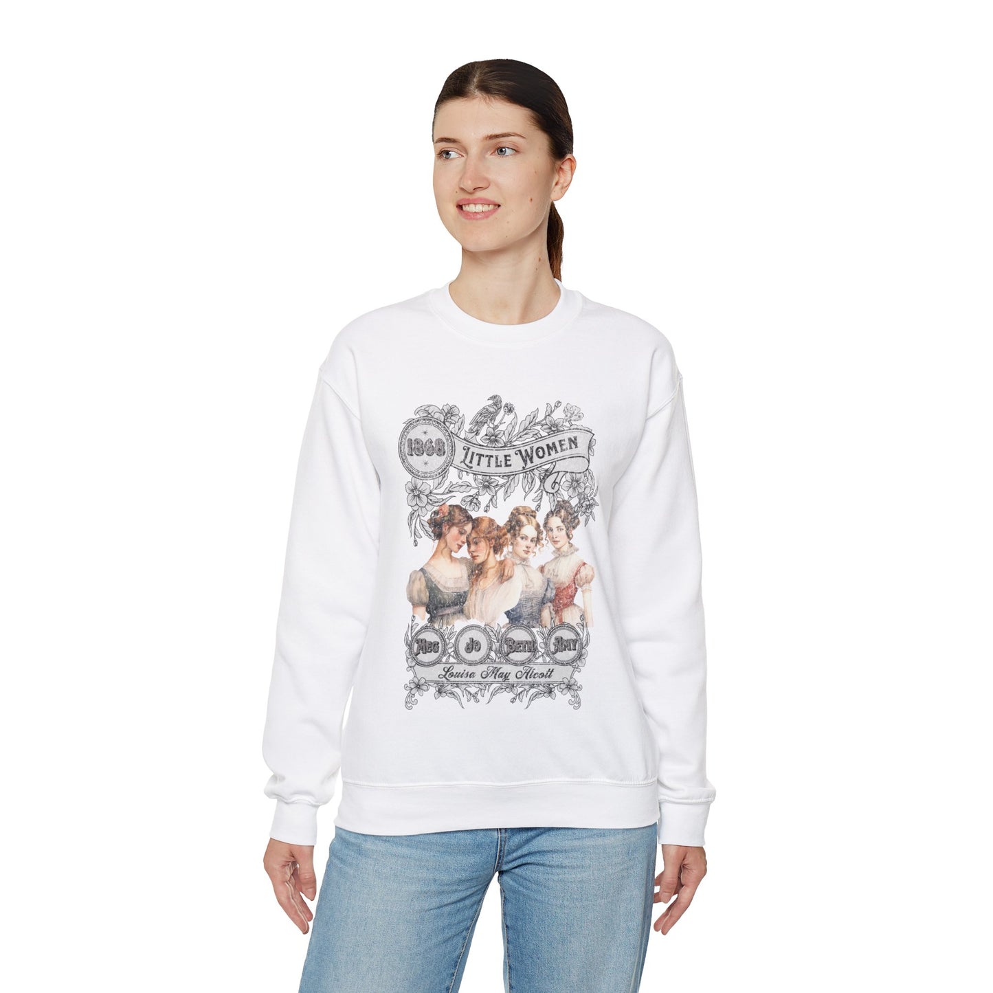 Little Women Sweatshirt, Louisa May Alcott Historical Romance Sweater, Bookish Literary Fan Art Gift, Gift for Her, Bookclub Crewneck Shirt Sweatshirt Printify