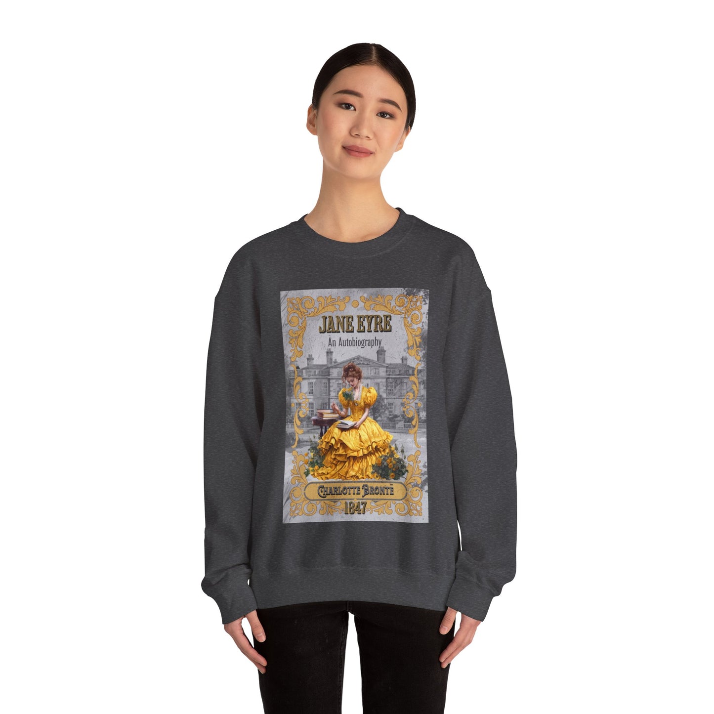 Jane Eyre Sweatshirt, Charlotte Brontë Historical Romance Sweater, Bookish Literary Brontë Sisters Fan Art Gift, Gift for Her, Readers, Sweatshirt Printify