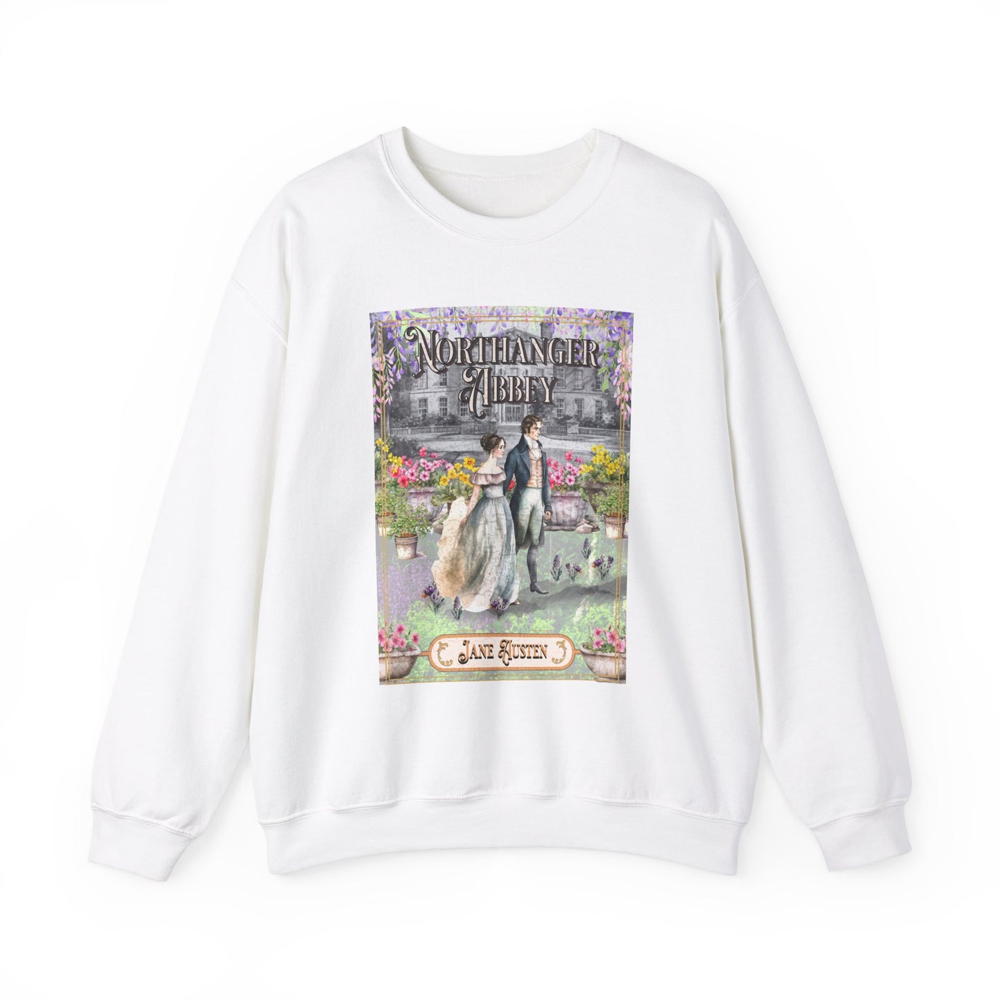 Jane Austen Sweatshirt, Northanger Abbey Historical Romance Sweater, Bookish Literary Jane Austen Fan Art Gift, Gift for Her, Bookclub Shirt Sweatshirt Printify S White