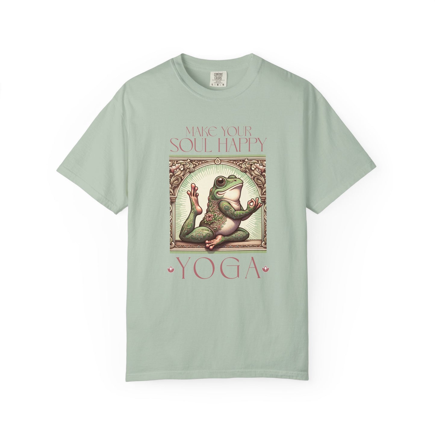 Yoga Frog Make Your Soul Happy Pink Unisex T-Shirt, Casual Wear, Highlander Fan Gift, Comfortable Graphic Tee T-Shirt Printify Bay S