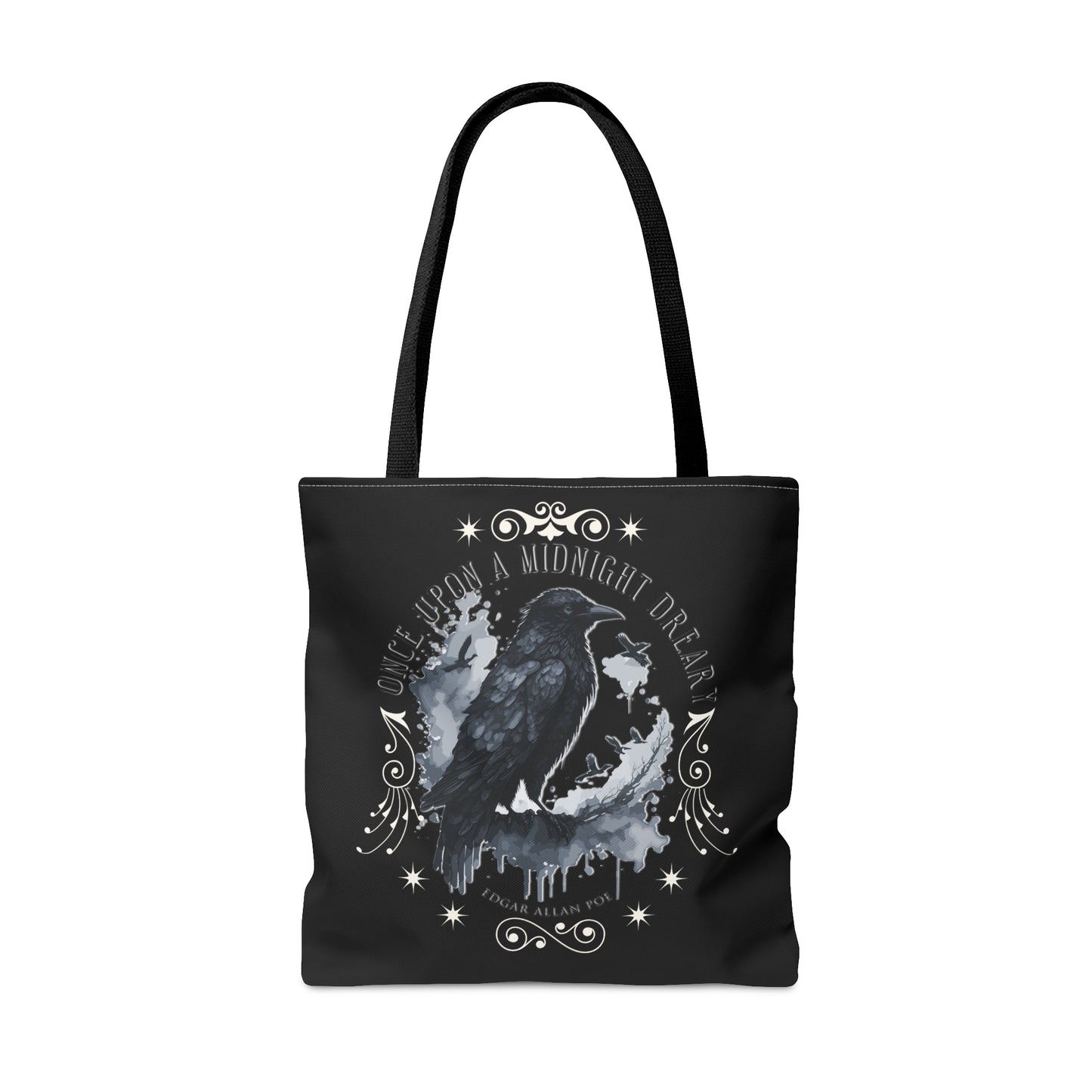 Edgar Allan Poe Tote Bag, The Raven Vintage Poetry Lover Shoulder Bag, Dark Academia, Literary, Bookish, Bookclub Gift, Fall Autumn Gift Bags Printify