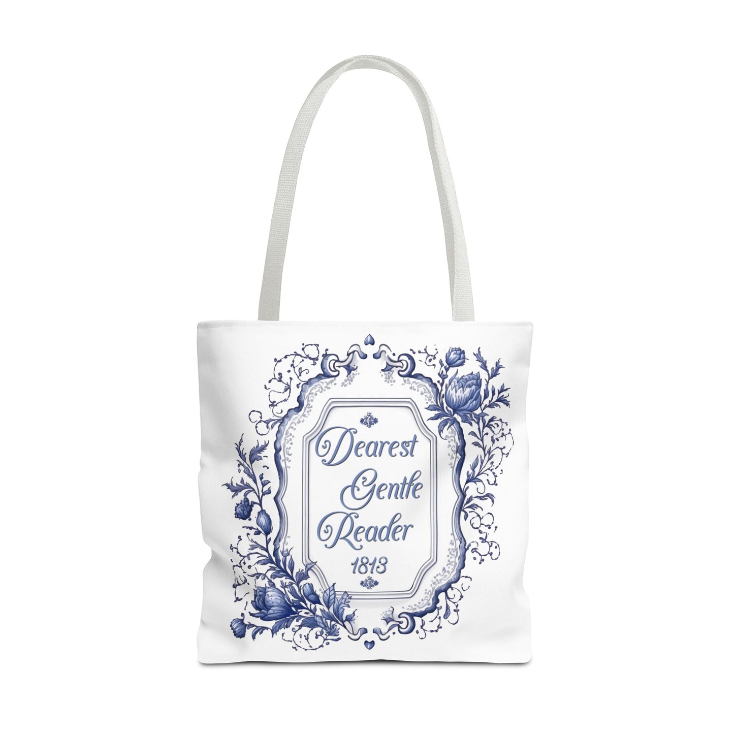 Dearest Gentle Reader Tote Bag Regency England Ton Society Papers Gift For Bridgeton Fan Historical Drama Romance Reader Gift Bookclub Gift Bags Printify 18" × 18'' White