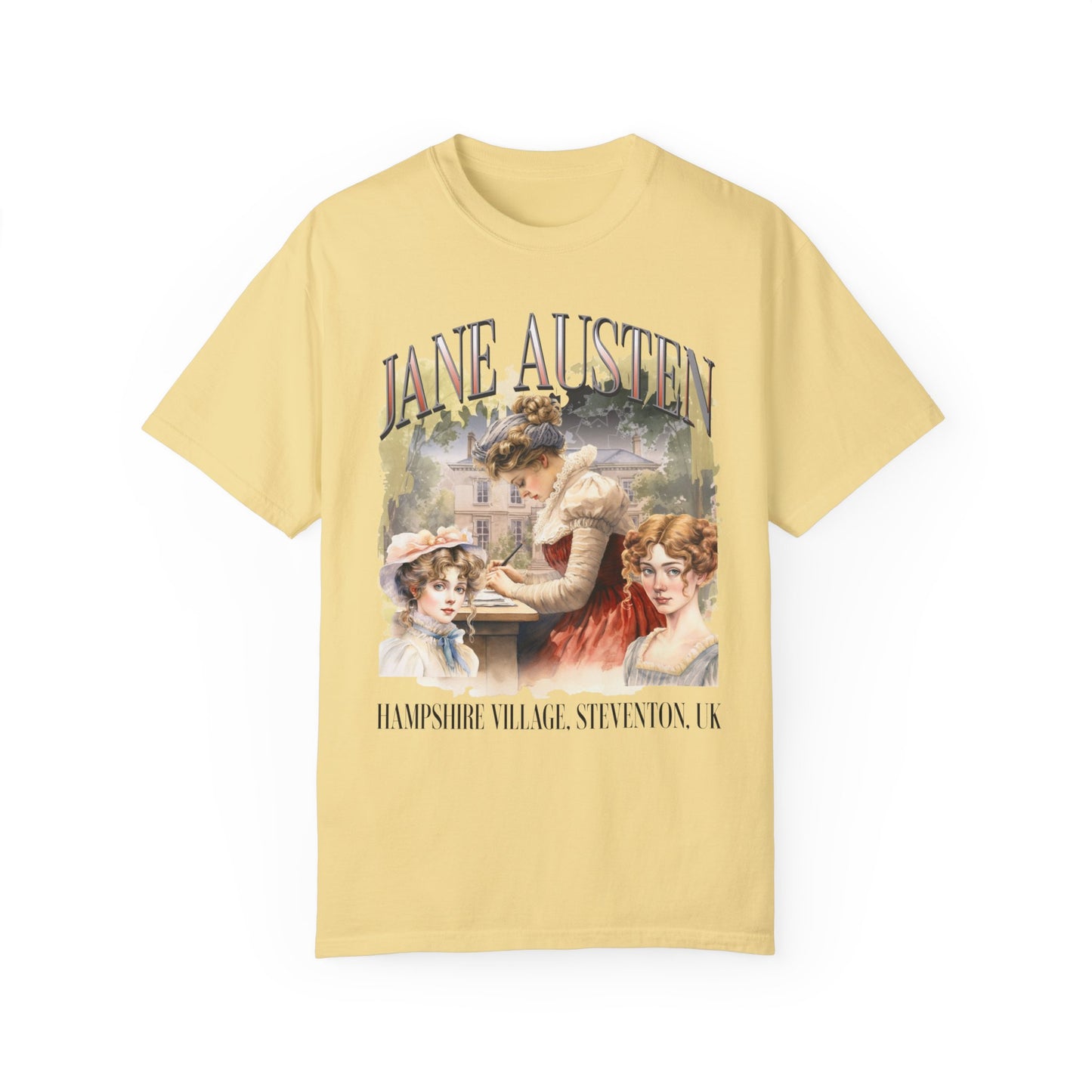 Retro Jane Austen Unisex Garment-Dyed T-shirt T-Shirt Printify Butter S