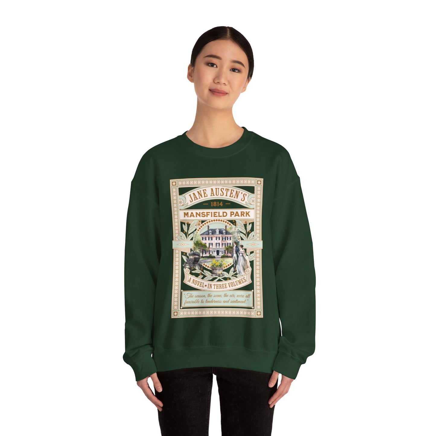 Jane Austen Sweatshirt, Mansfield Park Historical Romance Sweater, Bookish Literary Jane Austen Fan Art Gift, Gift for Her, Readers, Sweatshirt Printify