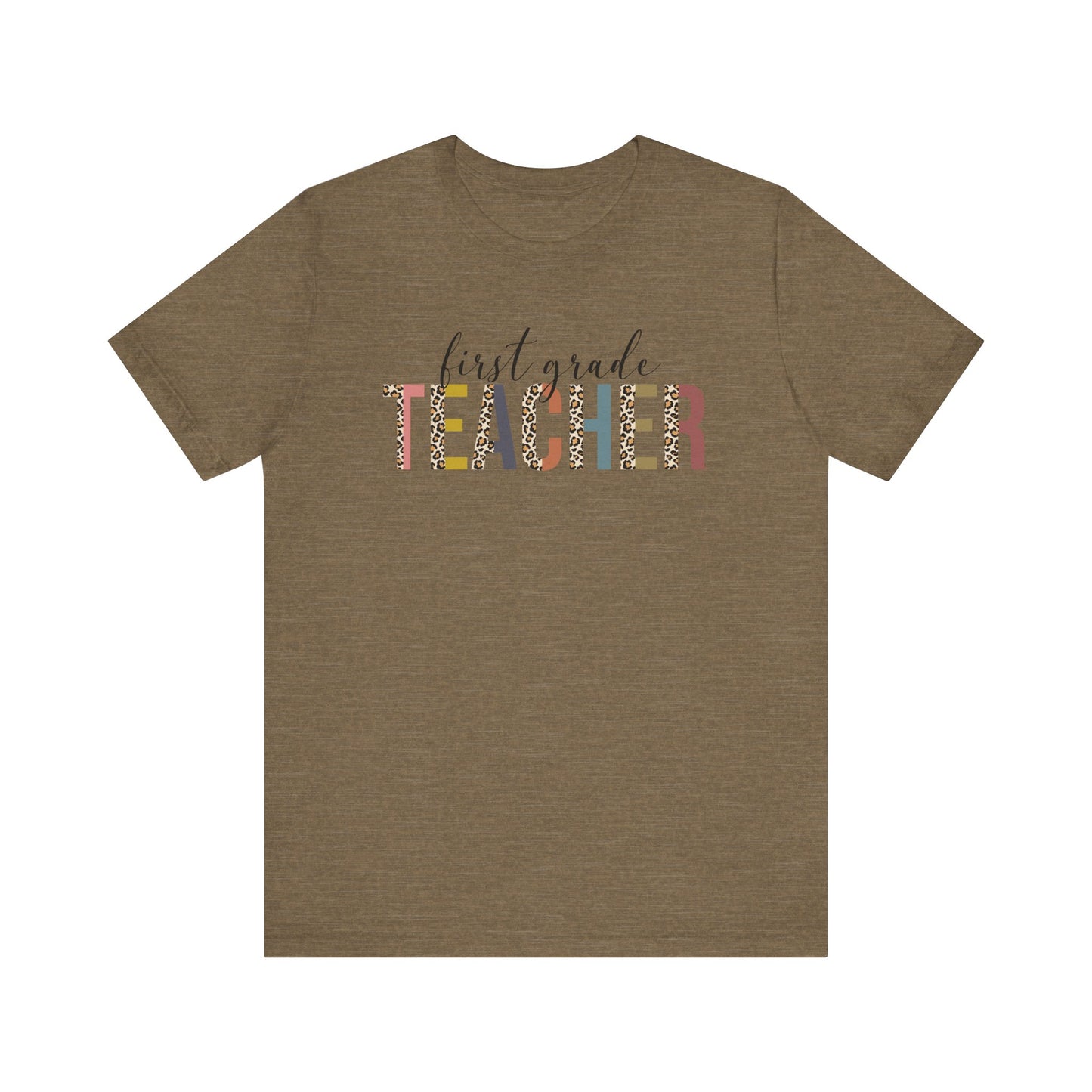 Cute Teacher TShirt Gift, Education Tee, Elementary School Teacher Appreciation, Funny Back To School Shirt, Teacher T-Shirt, Teacher Tee T-Shirt Printify Heather Olive XS