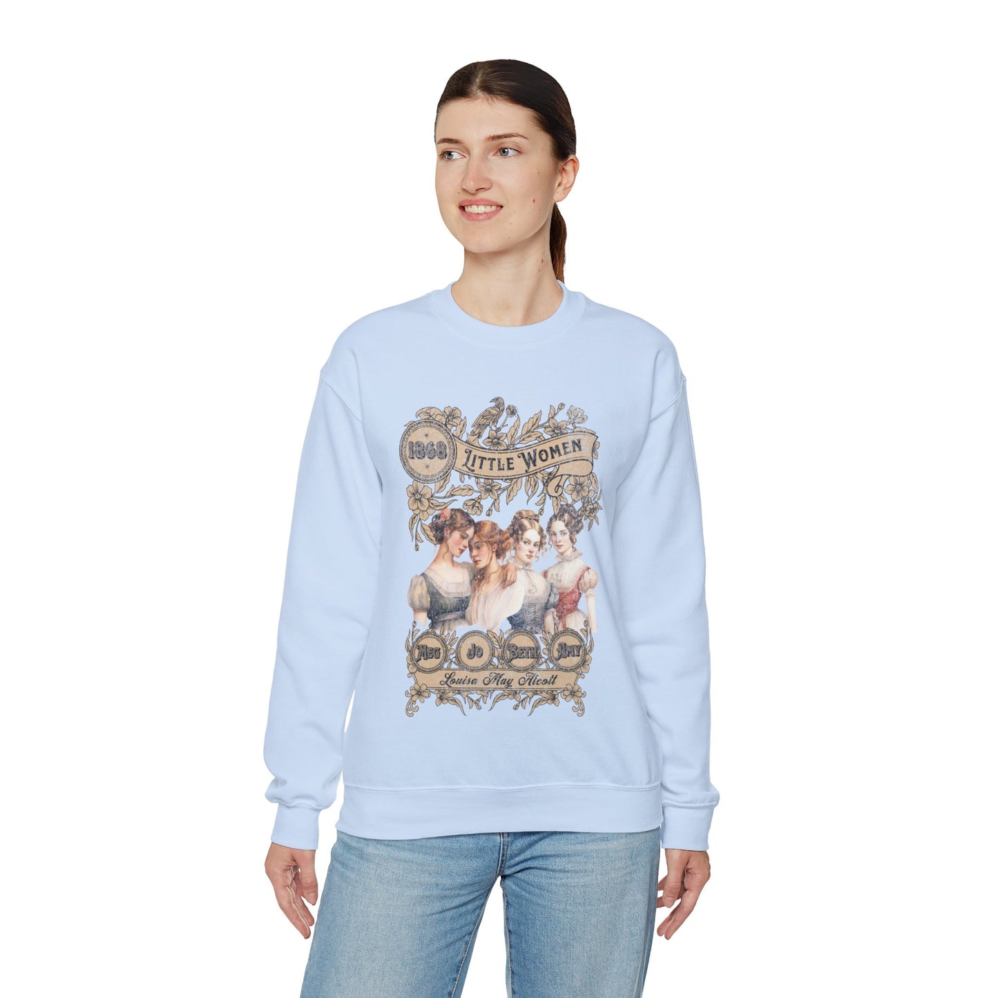 Little Women Sweatshirt, Louisa May Alcott Historical Romance Sweater, Bookish Literary Fan Art Gift, Gift for Her, Bookclub Crewneck Shirt Sweatshirt Printify