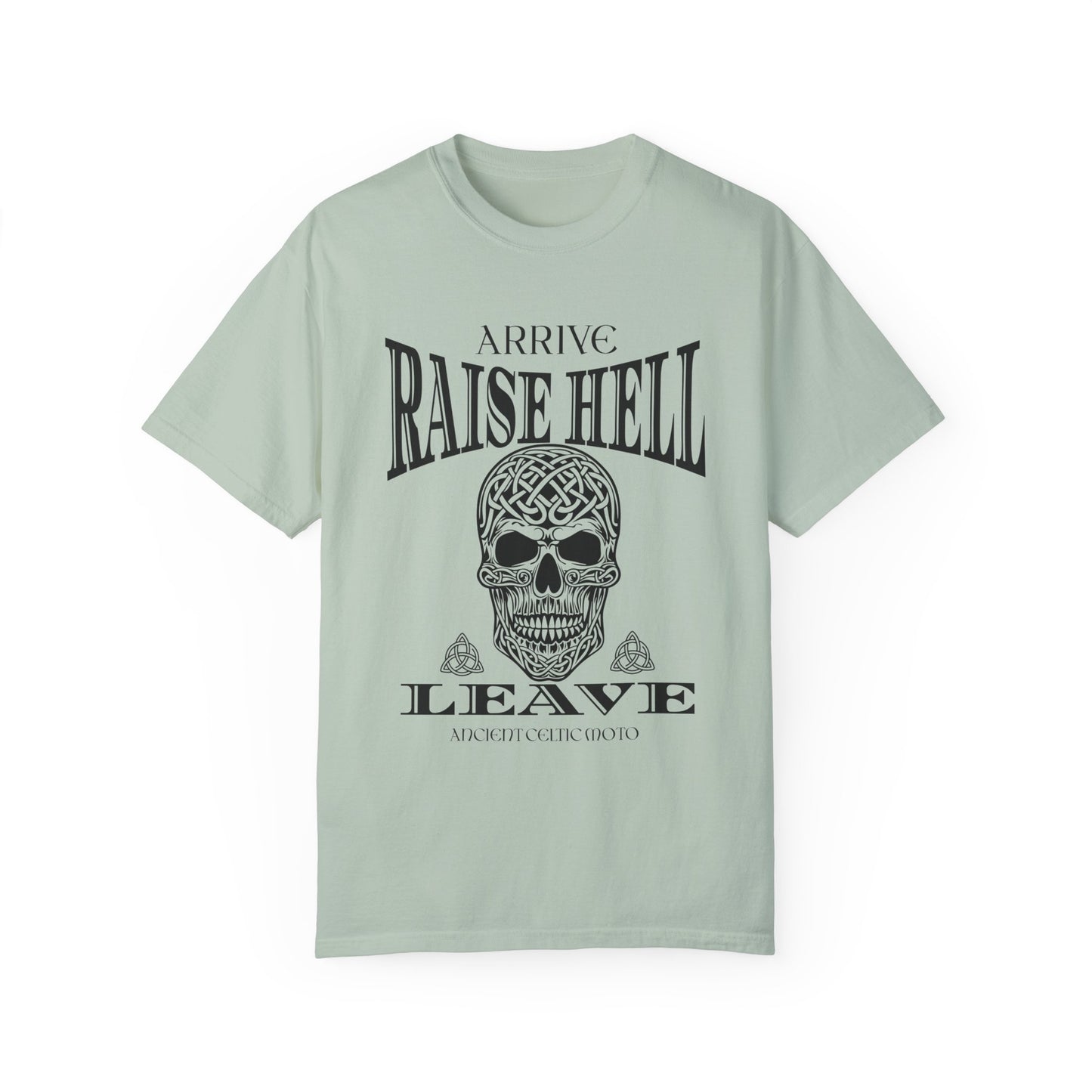 Renfaire Celtic Skull Design T-Shirt Raise Hell Celtic Moto Medieval Renaissance Comfortable Style Tee For Festivals And Music Events T-Shirt Printify Bay S