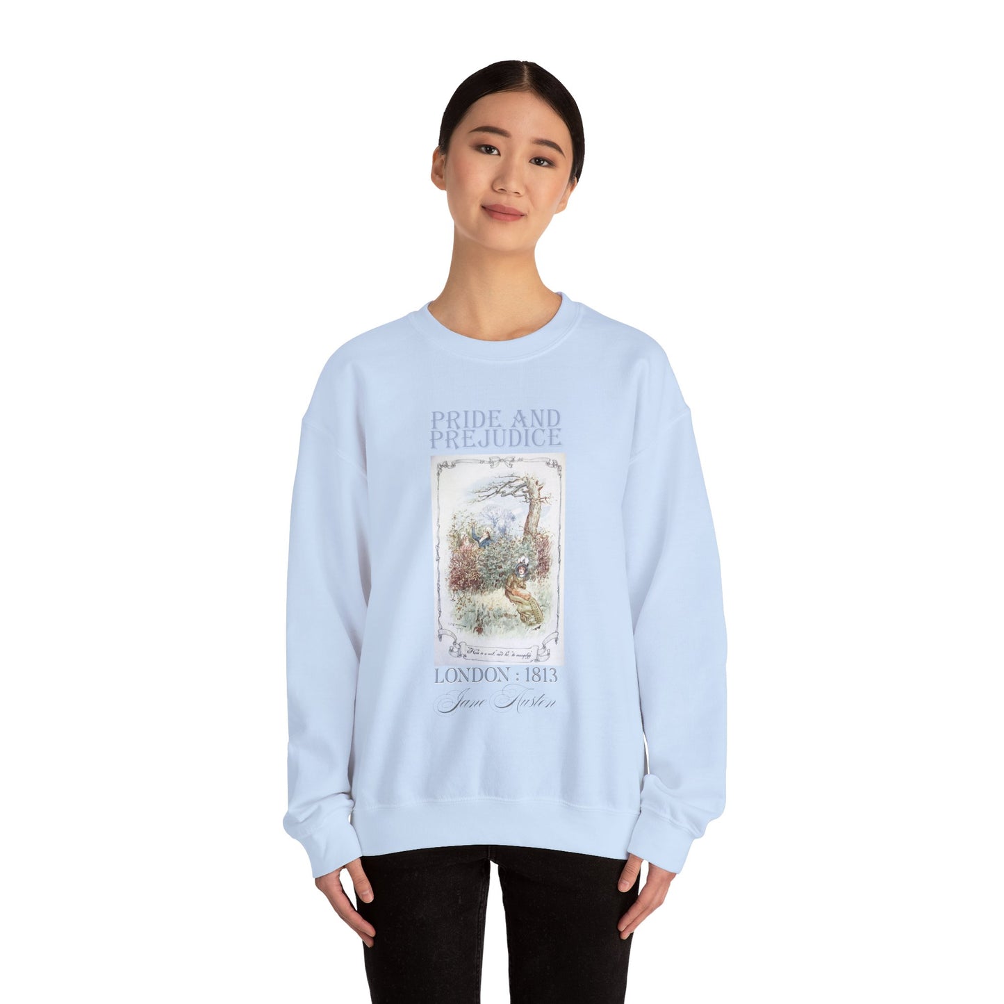 Jane Austen Sweatshirt, Pride & Prejudice Historical Romance Sweater, Bookish Literary Jane Austen Fan Art Gift for Her, Bookclub Shirt Sweatshirt Printify