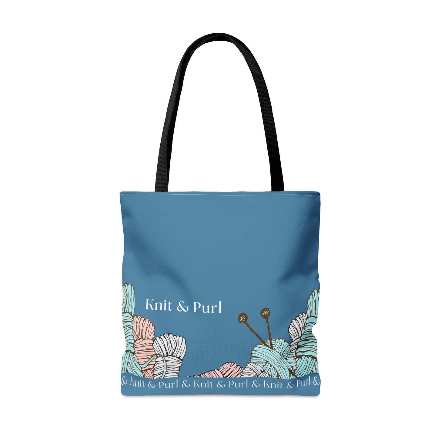 Knit & Purl Tote Bag, Crafter Bag, Yarn Storage Bag, Knitting Project Bag, Crochet Project Bag, Craft Project Tote Bag Bags Printify
