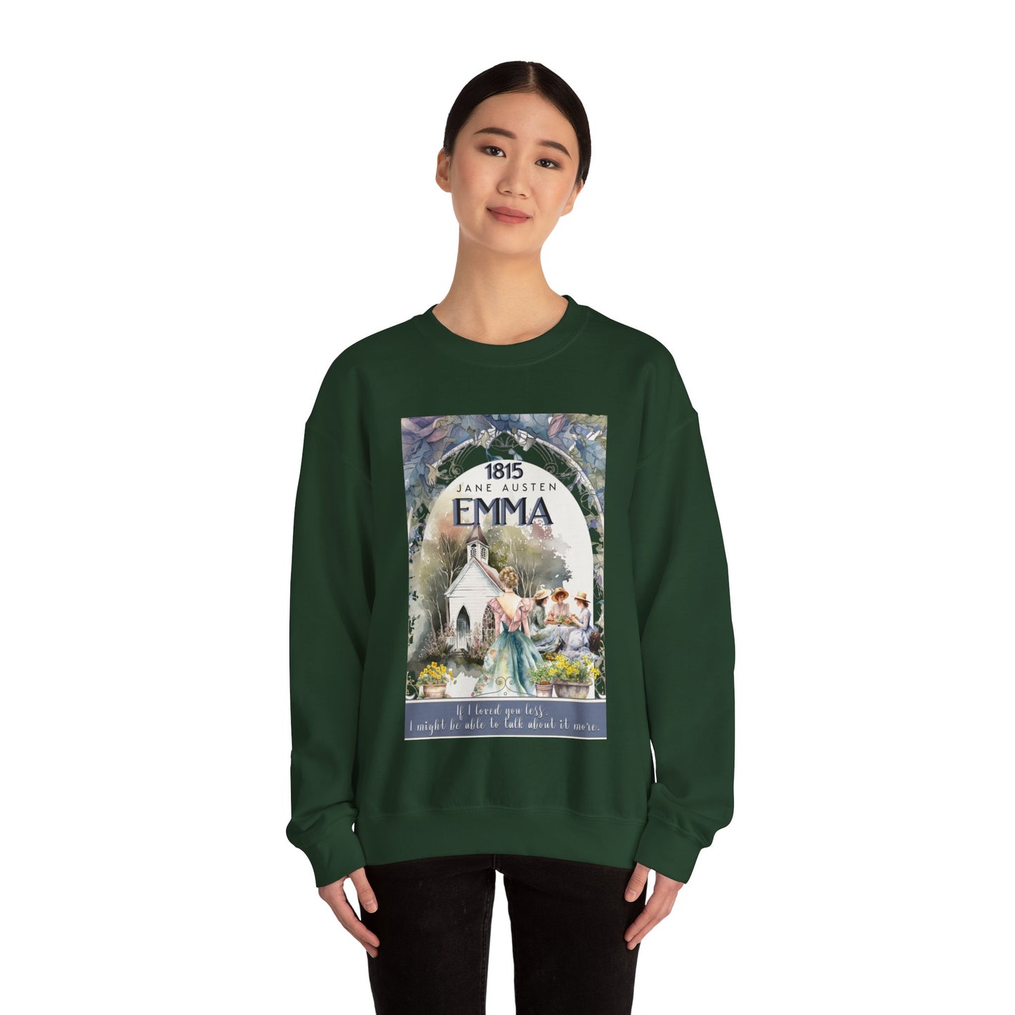 Jane Austen Sweatshirt, Emma Historical Romance Sweater, Bookish Literary Jane Austen Fan Art Gift, Gift for Her, Bookclub Shirt Sweatshirt Printify