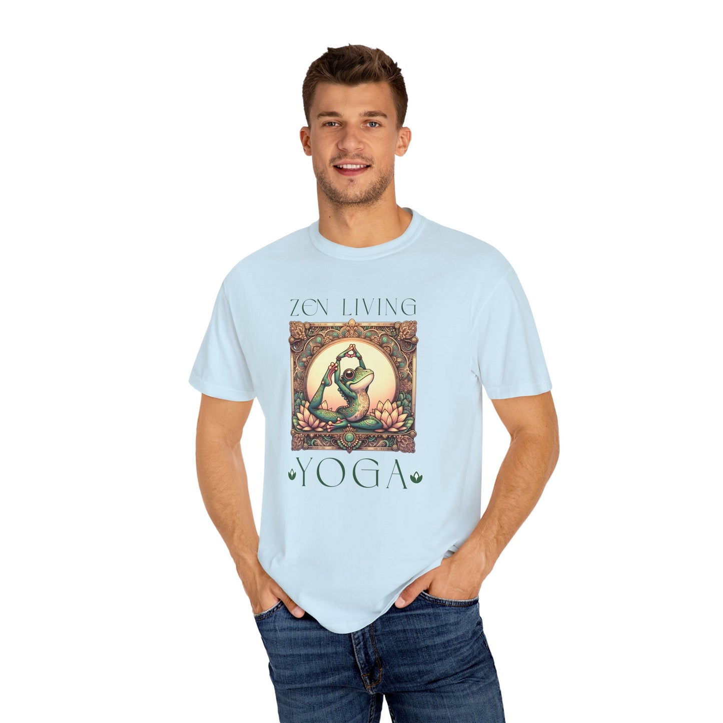 Green Yoga Frog Zen Living Unisex T-Shirt, Casual Wear, Highlander Fan Gift,