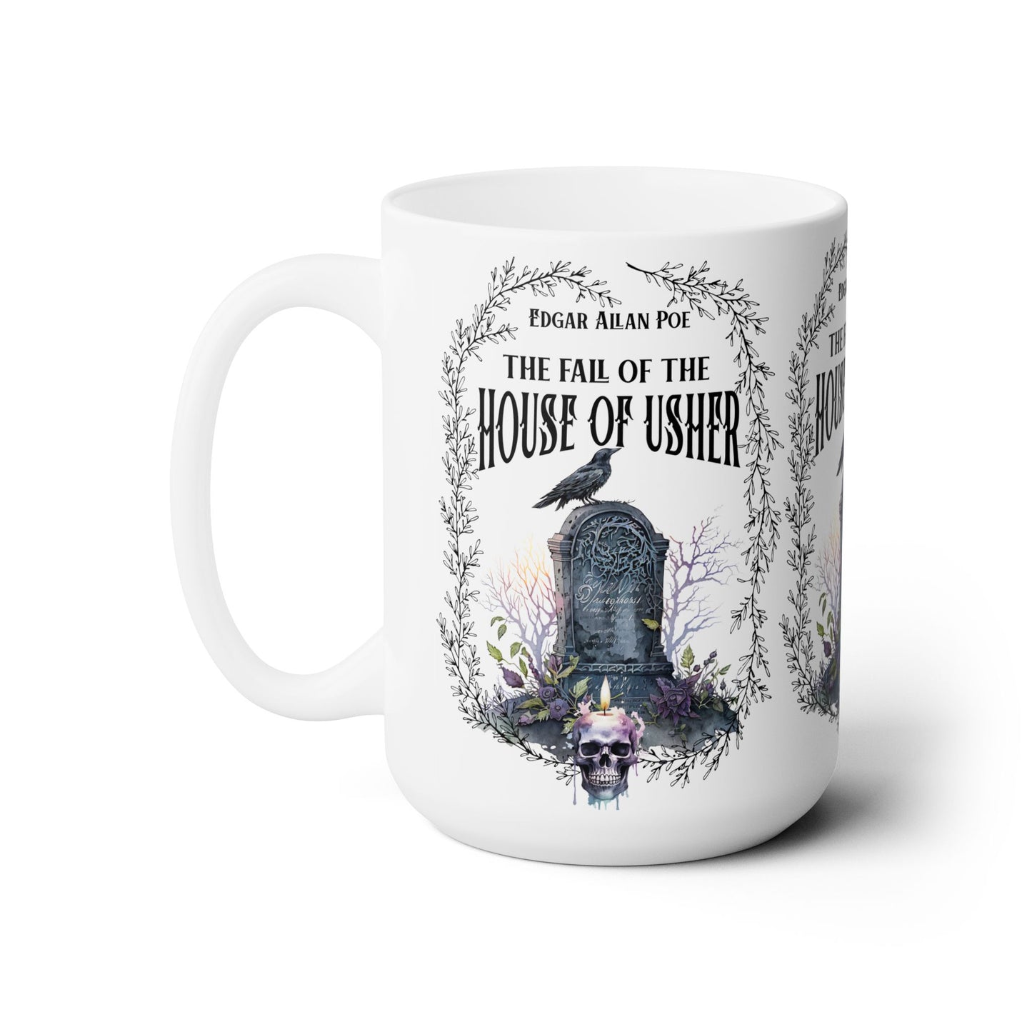 Edgar Allan Poe Coffee Mug, The Raven, The Fall Of The House of Usher Coffee, Tea Mug, Goth Haunting Horror Movie Books Gift Dark Academia, Mug Printify