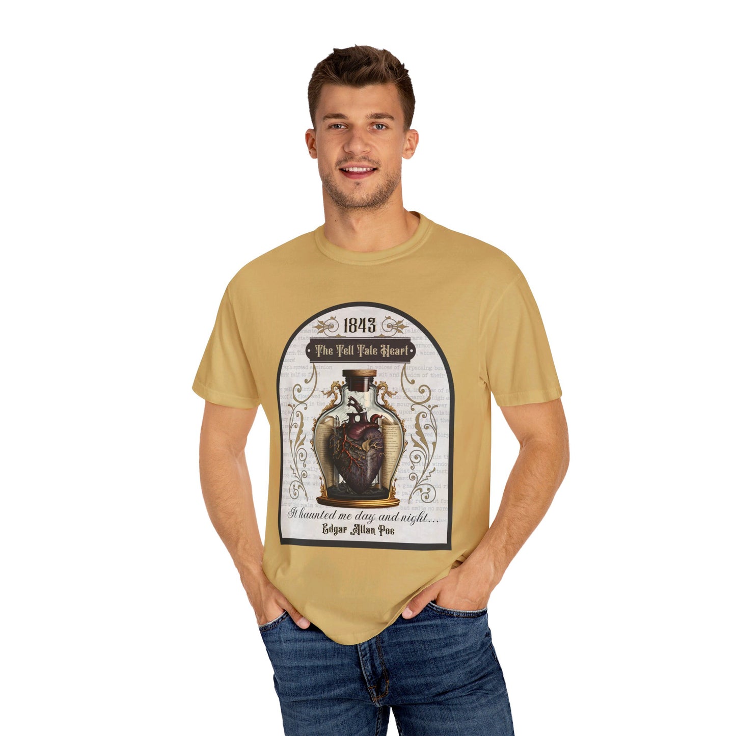 Edgar Allan Poe Shirt, The Tell Tale Heart Tee, Book, Reading Lover Shirt, Halloween, Gothic, Light Academia Gifts, Comfort Colours TShirt T-Shirt Printify
