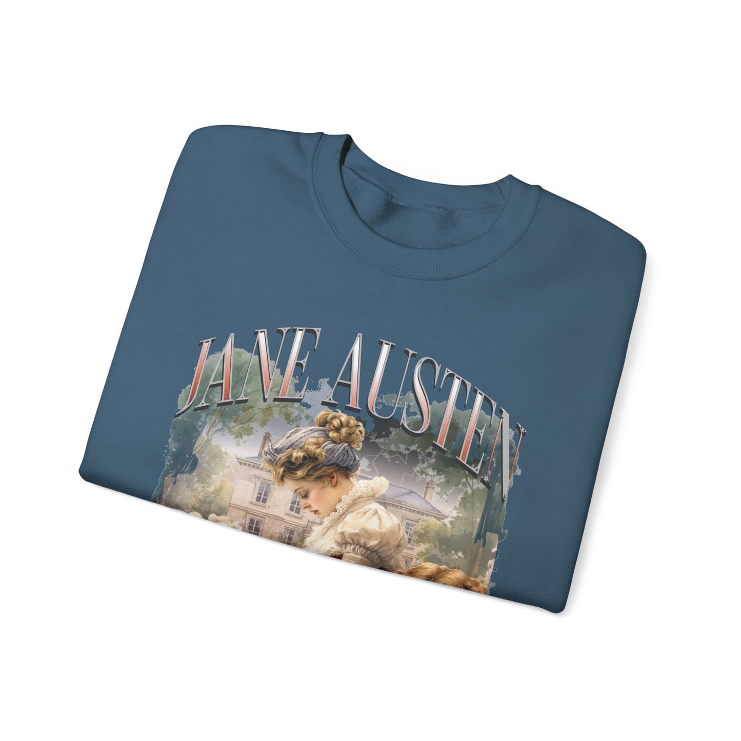 Retro Jane Austen Unisex Heavy Blend™ Crewneck Sweatshirt Sweatshirt Printify