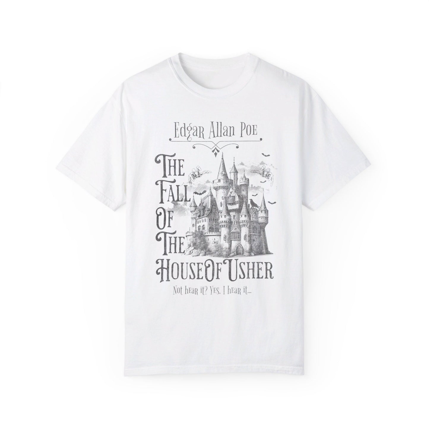 Edgar Allan Poe Shirt, The Fall of the House of Usher Tee, Book Lover Shirt, Halloween, Fall, Gothic, Light Academia, Comfort Colours TShirt T-Shirt Printify White S