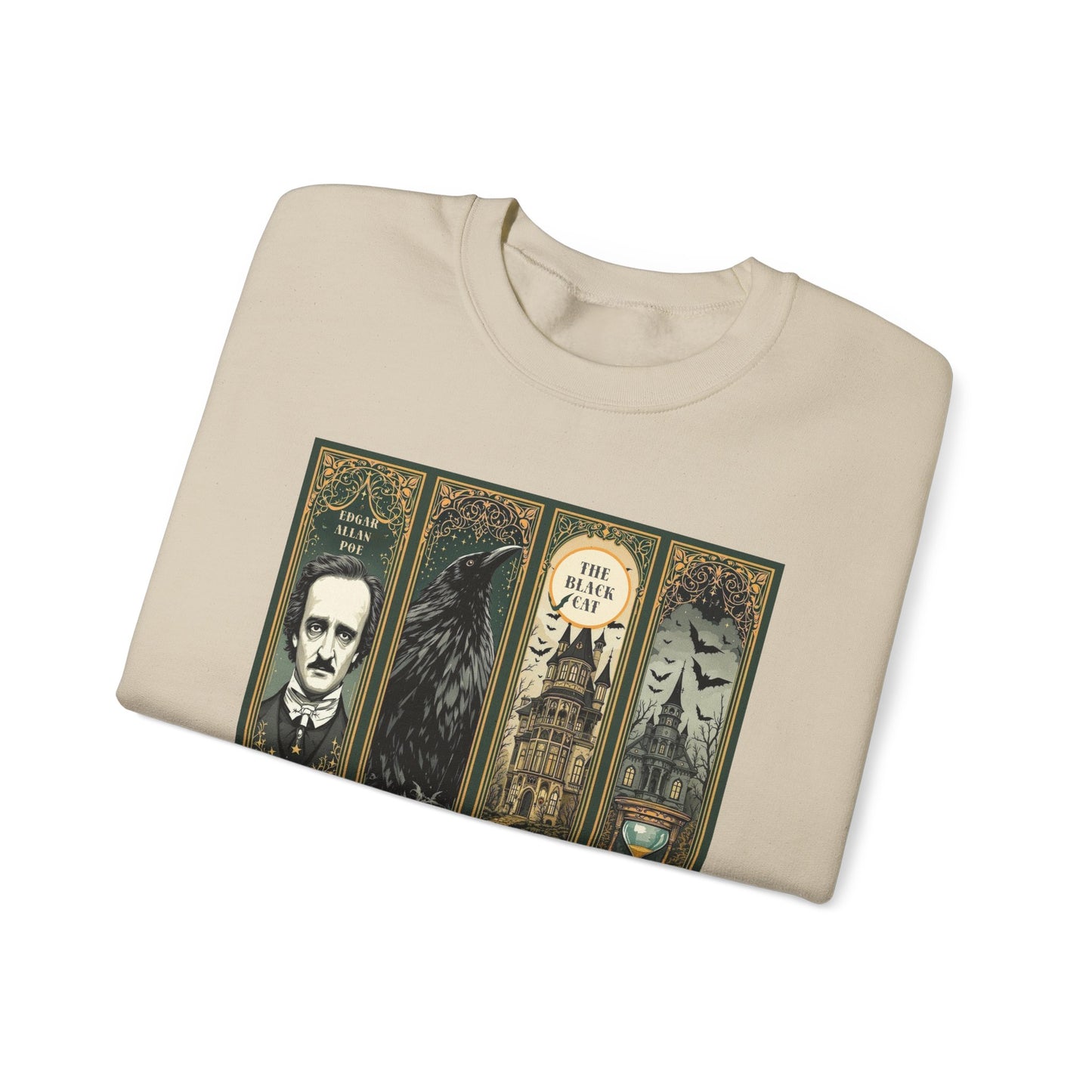 Edgar Allan Poe Sweatshirt The Raven Nevermore Gothic Horror Sweater Dark Academia Macabre Halloween Gift for Book Lovers Birthday Christmas Sweatshirt Printify