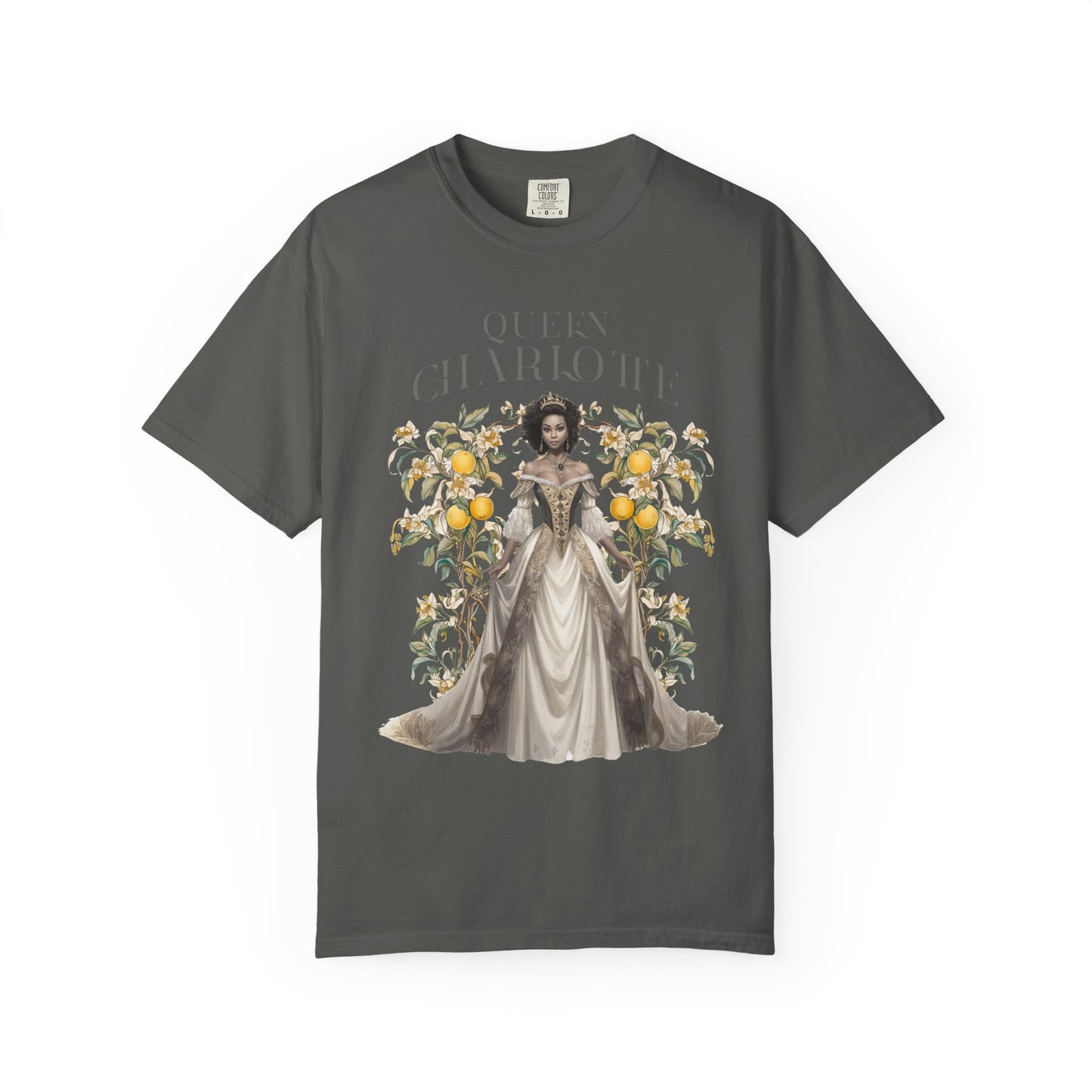 Queen Charlotte T-Shirt Literary Regency Period Tee Historical Drama Series Watching Spilling The Tea Theme Gift for Her Birthday Christmas T-Shirt Printify Pepper S