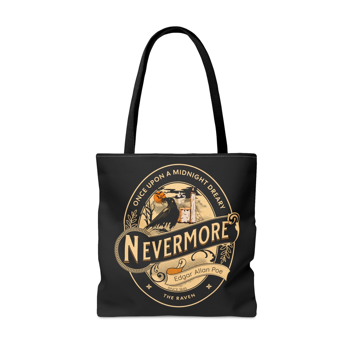 Edgar Allan Poe Tote Bag, The Raven Vintage Poetry Lover Shoulder Bag, Dark Academia, Literary, Bookish, Bookclub Gift, Fall Autumn Gift Bags Printify