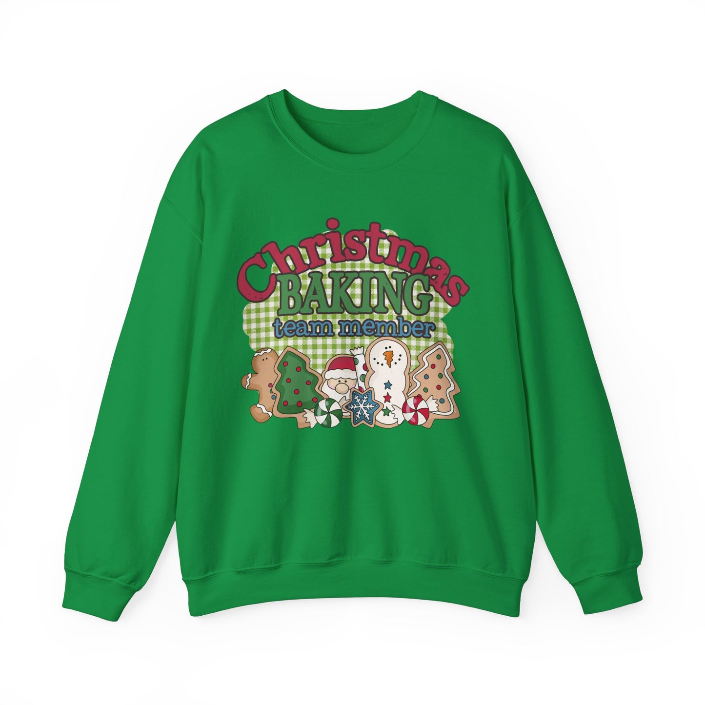 Christmas Baking Team Sweatshirt, Christmas Baking Crew Matching Sweater, Christmas Baking Women's Christmas Shirts, Christmas Cookie Crew Sweatshirt Printify S Irish Green