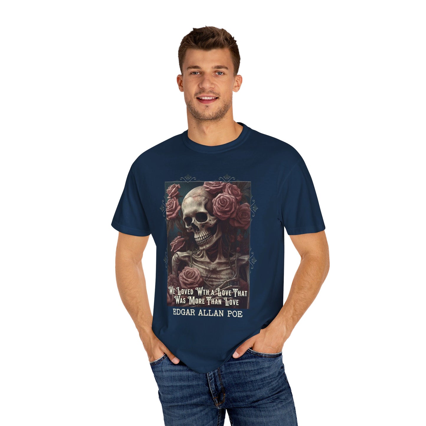 Edgar Allan Poe T-Shirt, Annabel-Lee Novel Vintage Book, Reading Lover Shirt, Halloween, Gothic, Light Academia Gift, Comfort Colours TShirt T-Shirt Printify