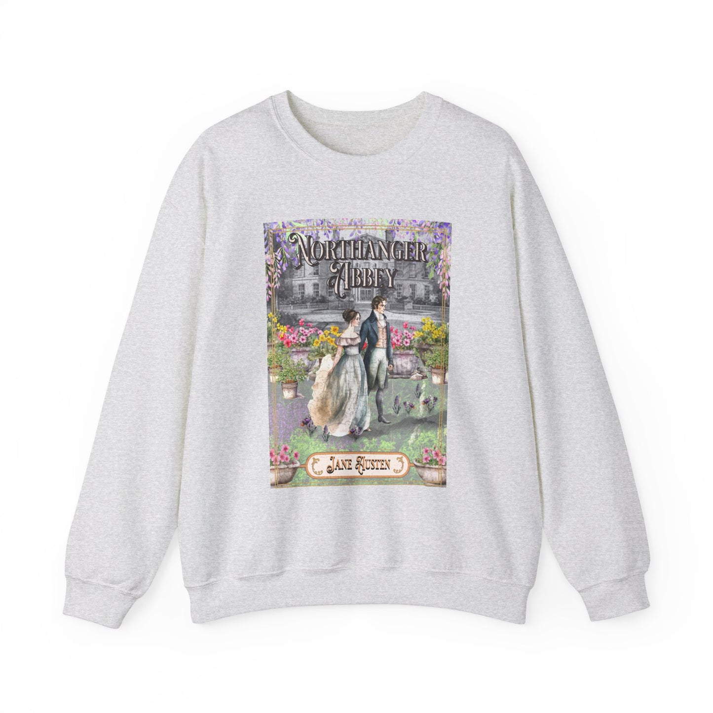 Jane Austen Sweatshirt, Northanger Abbey Historical Romance Sweater, Bookish Literary Jane Austen Fan Art Gift, Gift for Her, Bookclub Shirt Sweatshirt Printify S Ash
