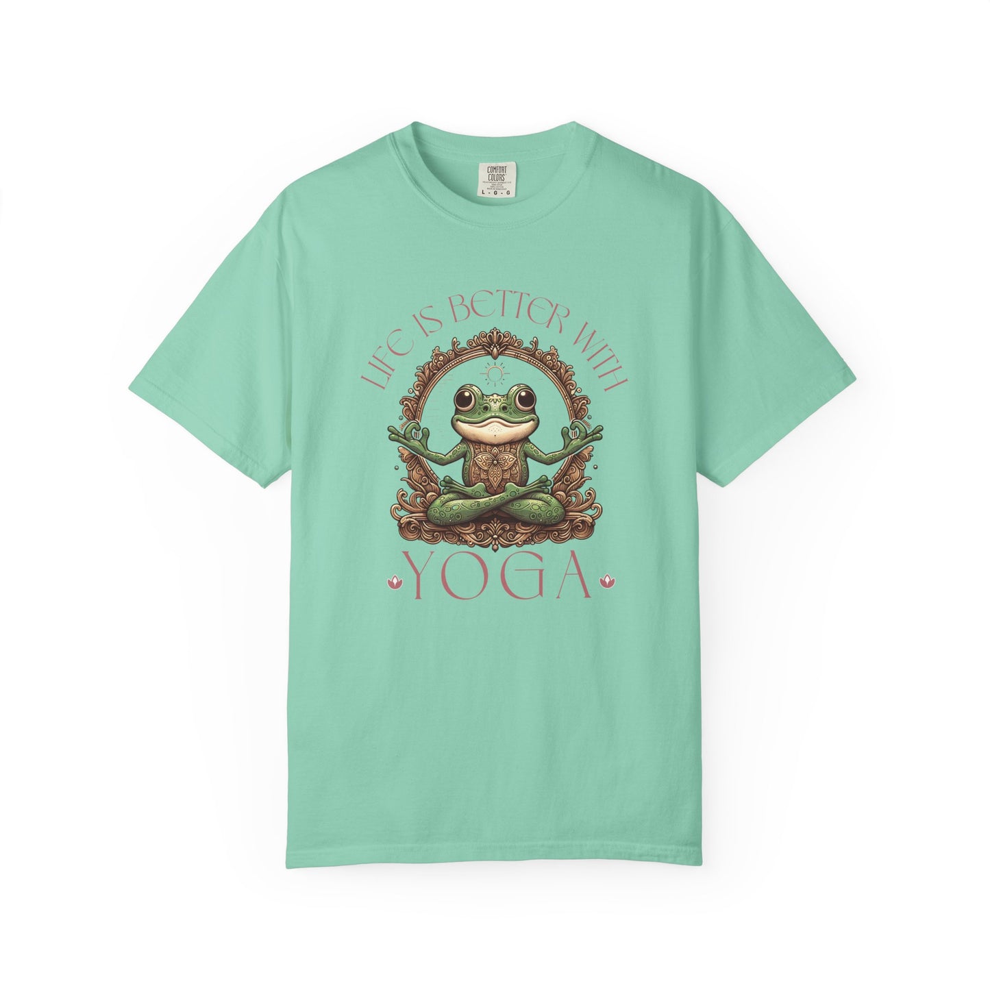 Yoga Frog Life Is Better With Yoga Unisex T-Shirt, Casual Wear, Highlander Fan Gift, T-Shirt Printify Island Reef S
