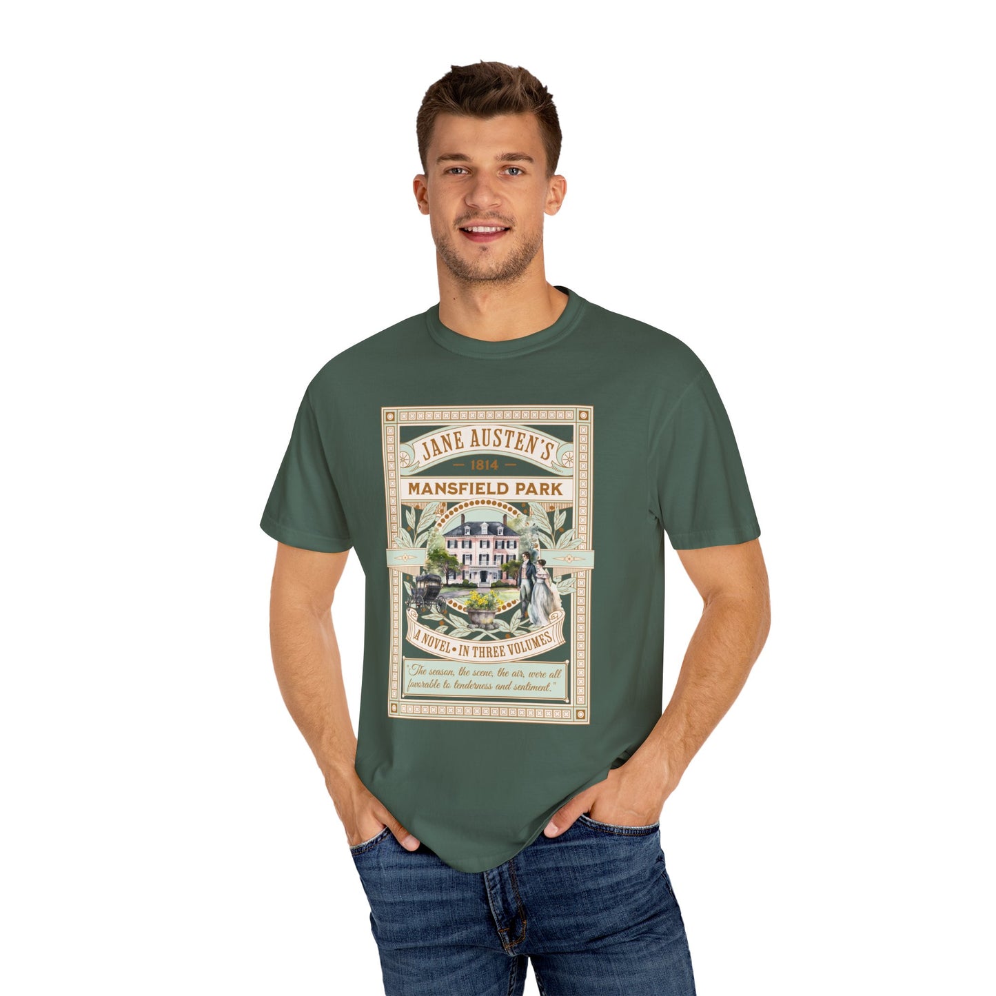 Jane Austen T- Shirt, Mansfield Park Historical Romance Comfort Colors Tee, Bookish Literary Jane Austen Fan Art Gift for Her Bookclub Shirt T-Shirt Printify