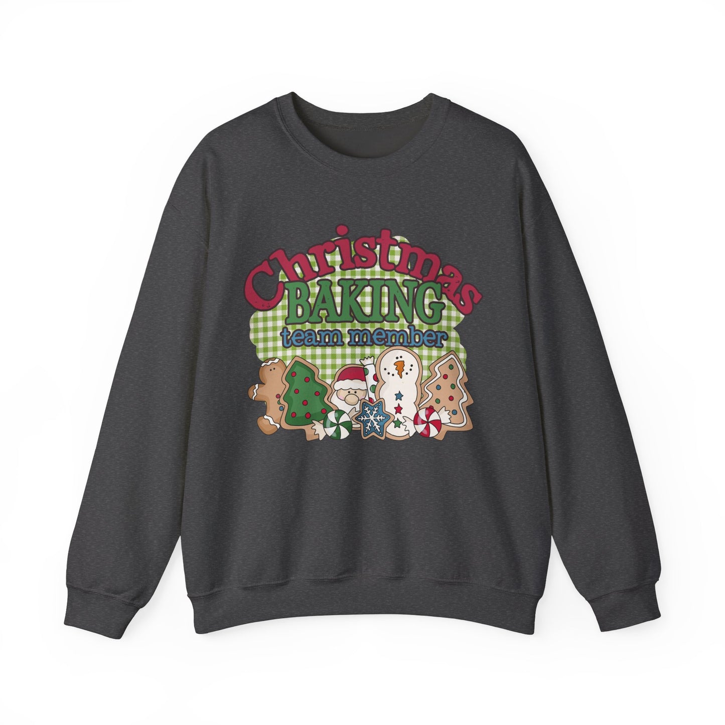 Christmas Baking Team Sweatshirt, Christmas Baking Crew Matching Sweater, Christmas Baking Women's Christmas Shirts, Christmas Cookie Crew Sweatshirt Printify S Dark Heather
