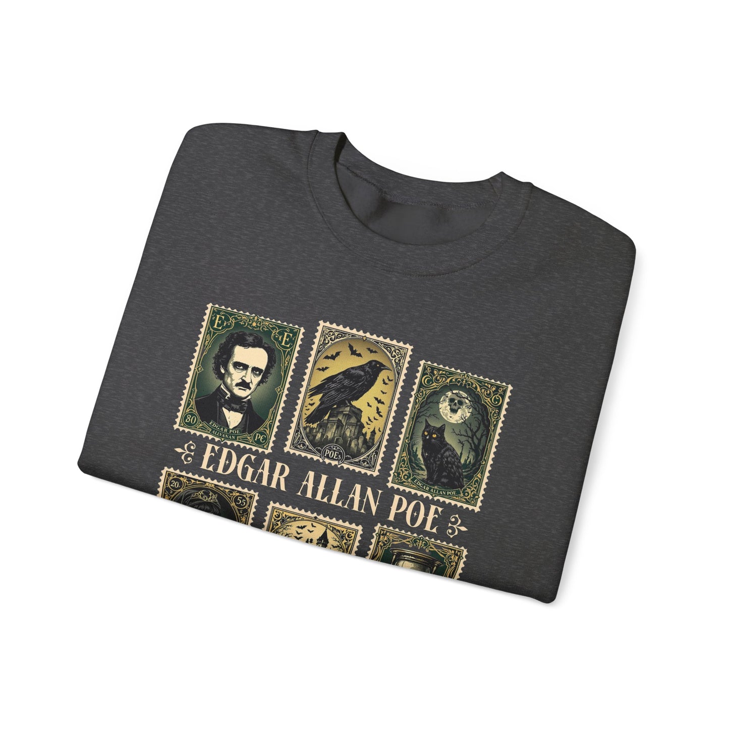 Edgar Allan Poe Sweatshirt The Raven Nevermore Gothic Horror Sweater Dark Academia Macabre Halloween Gift for Book Lovers Birthday Christmas
