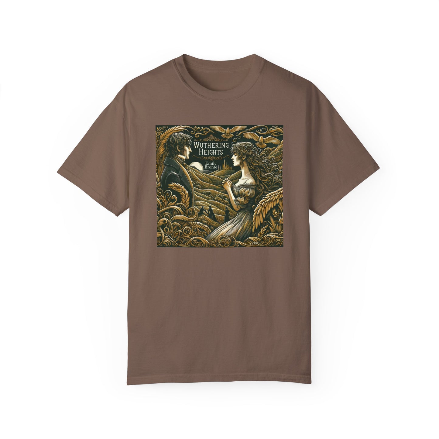 Wuthering Heights T-Shirt Emily Brontë Romantasy Literarure Shirt Bookish Academia Gift For Her Birthday Heathcliffe Bookclub Booknerd Tee T-Shirt Printify Espresso S