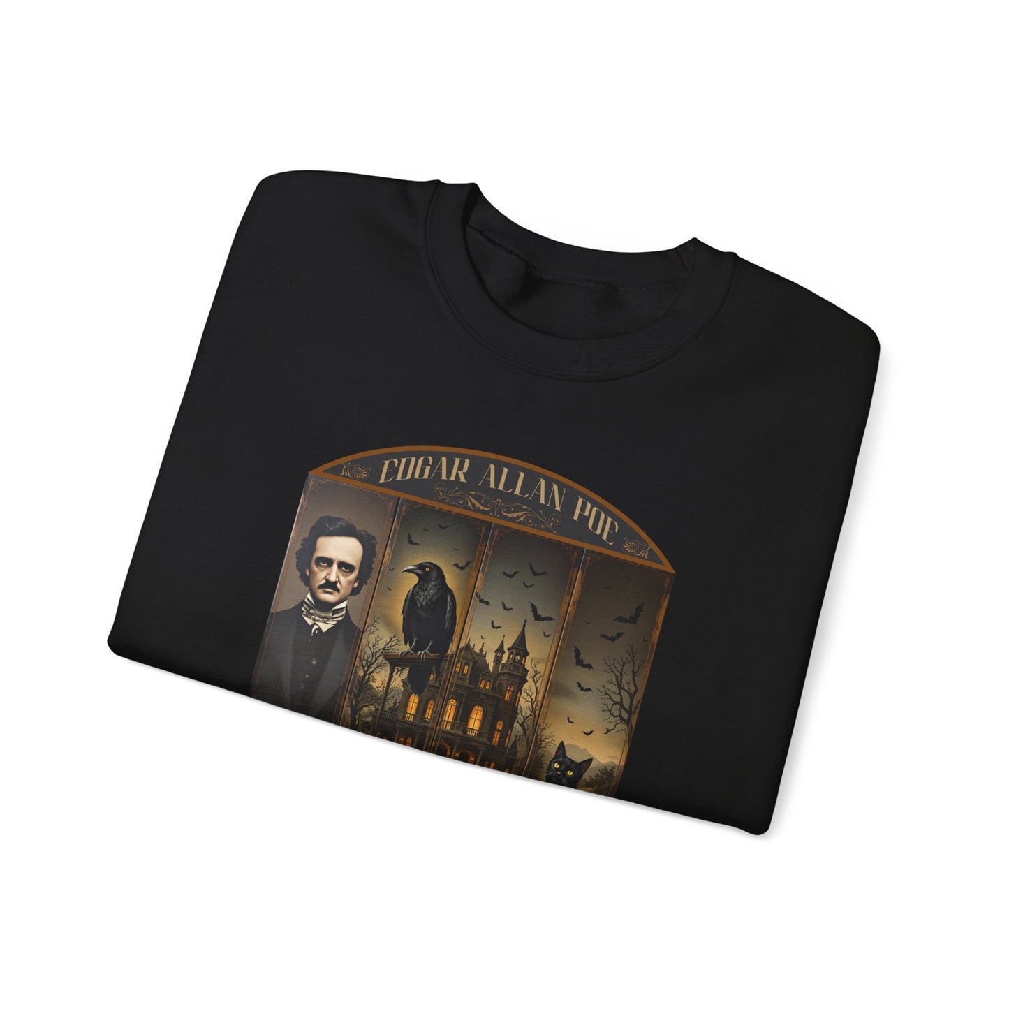 Edgar Allan Poe Sweatshirt The Raven Nevermore Gothic Horror Sweater Dark Academia Macabre Halloween Gift for Book Lovers Birthday Christmas Sweatshirt Printify