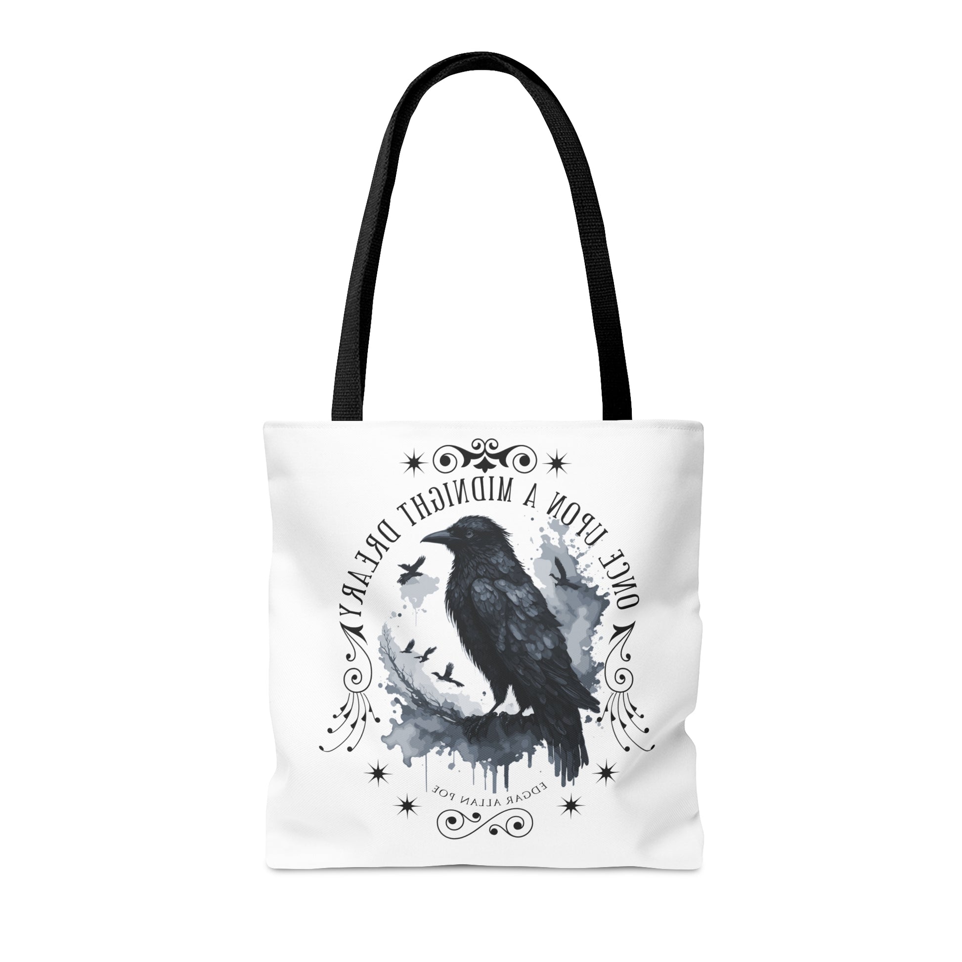 Edgar Allan Poe Tote Bag, The Raven Vintage Poetry Lover Shoulder Bag, Dark Academia, Literary, Bookish, Bookclub Gift, Fall Autumn Gift Bags Printify