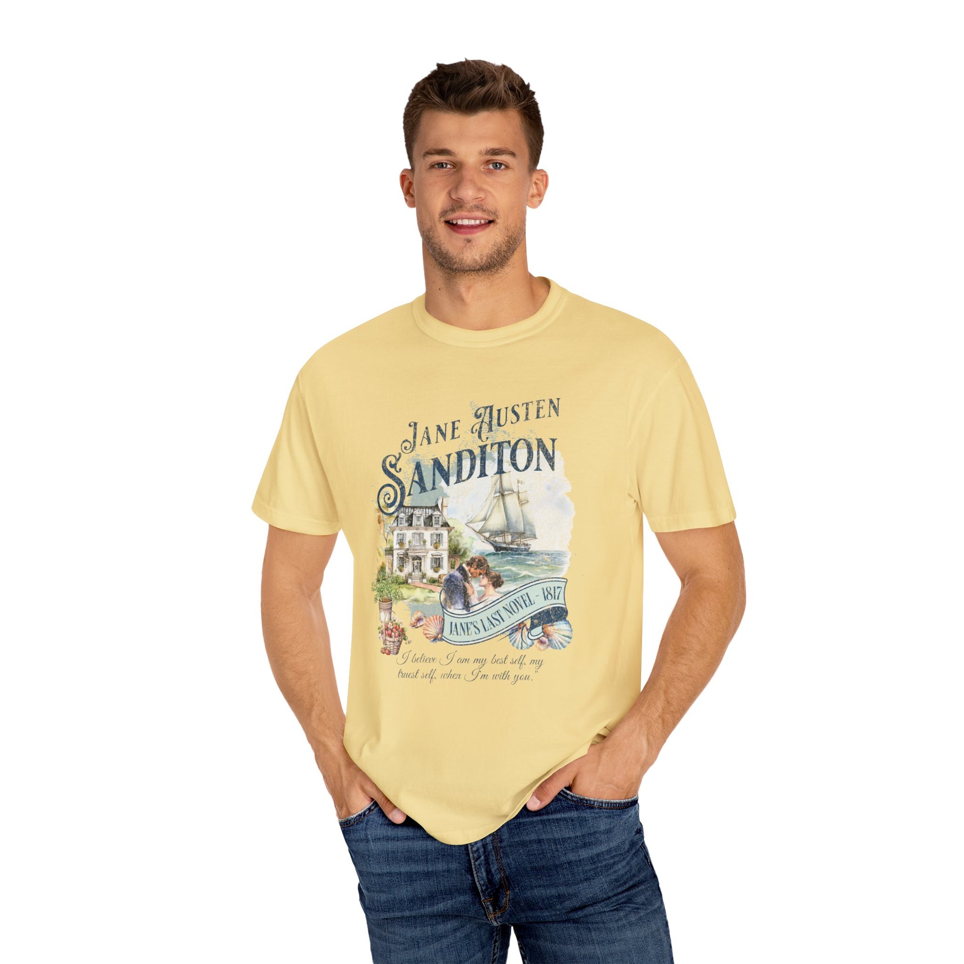 Sanditon Jane Austen Fan T-Shirt Historical Romance Reader Gift T-Shirt Printify