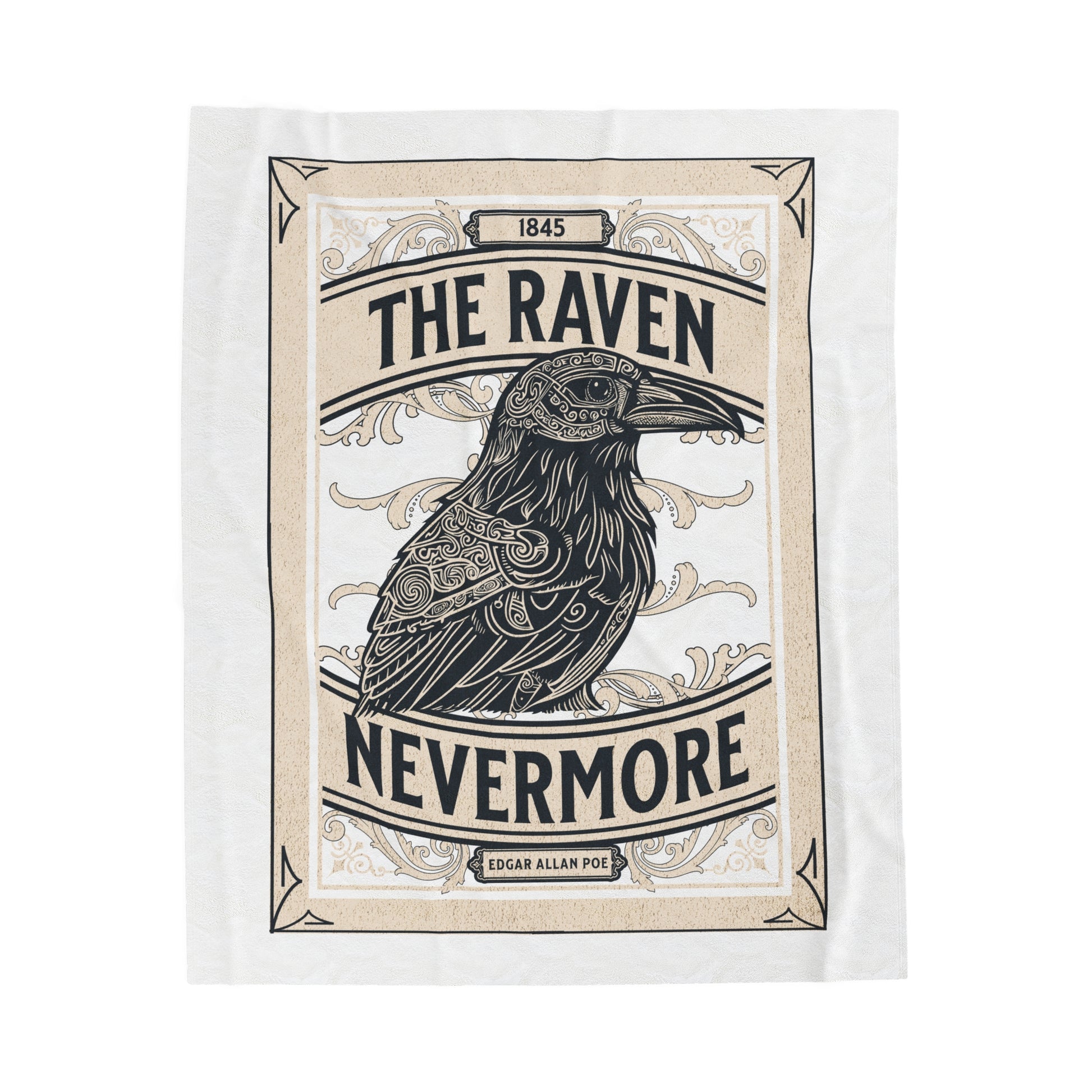 Edgar Allan Poe, Nevermore The Raven Throw Blanket, Book Lover Reading Blanket, Gothic Light, Dark Academia, Horror Movie Watching Blanket All Over Prints Printify 50" × 60"
